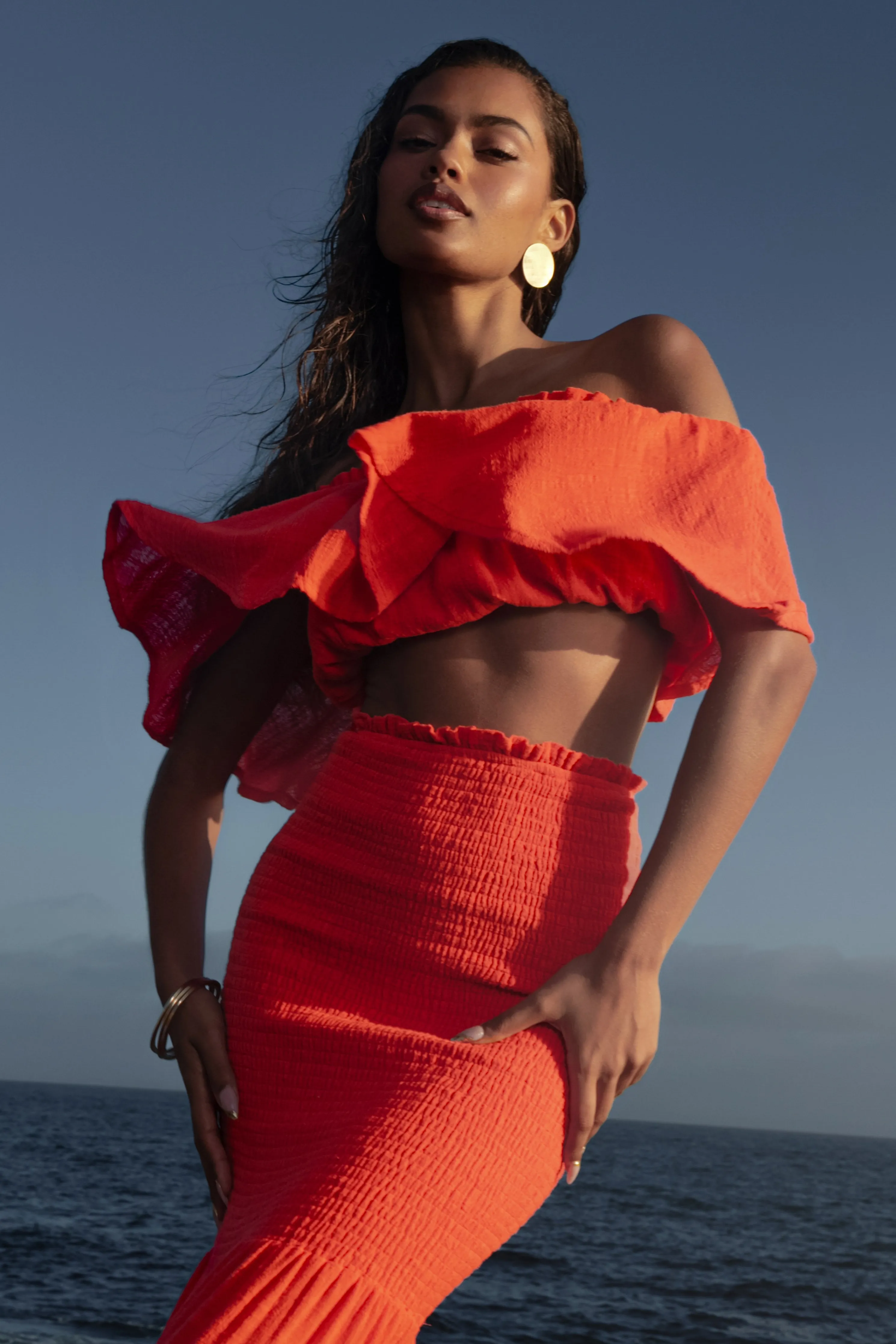 Gold Island Circular Earrings