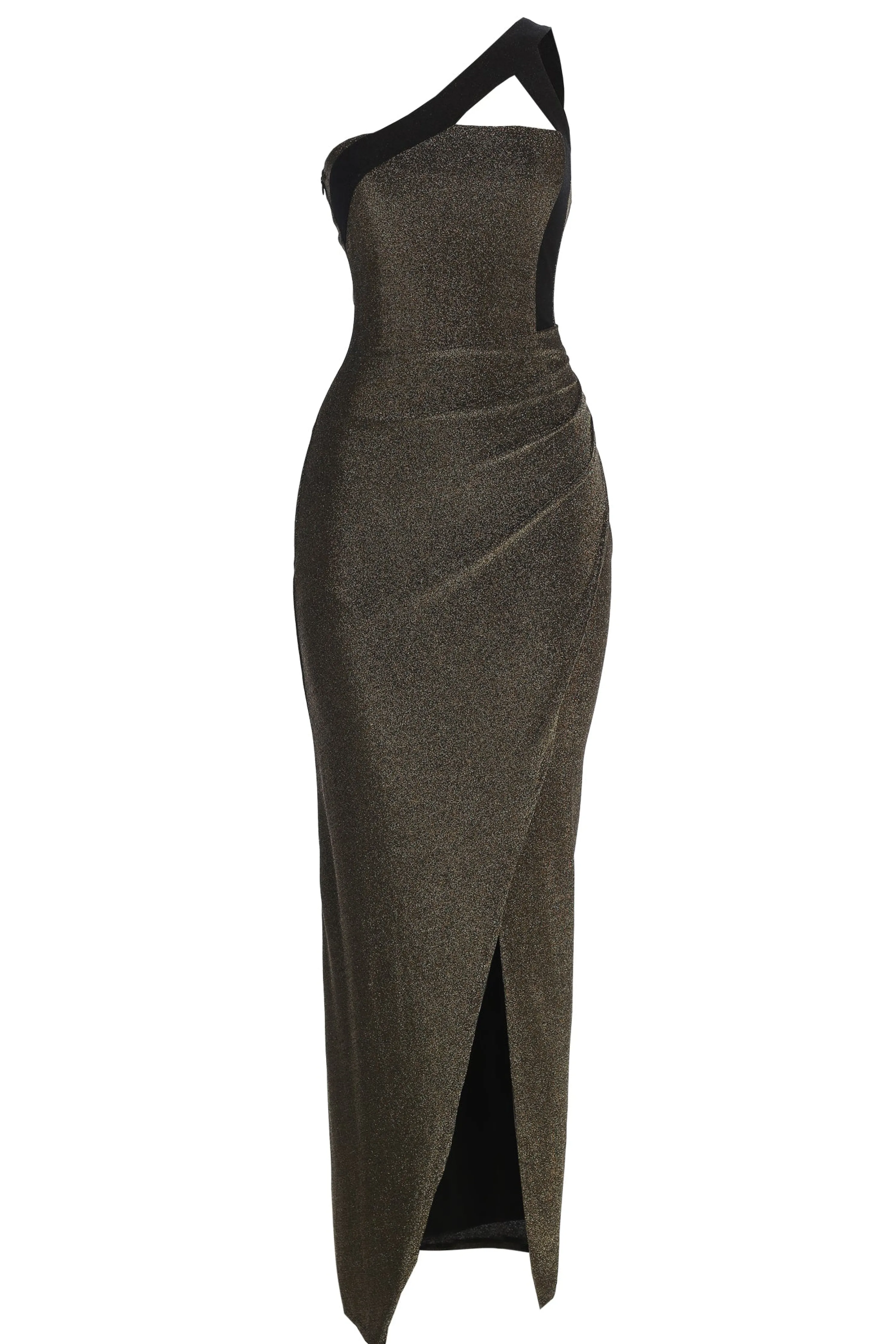 Gold Johan One Shoulder Maxi Dress