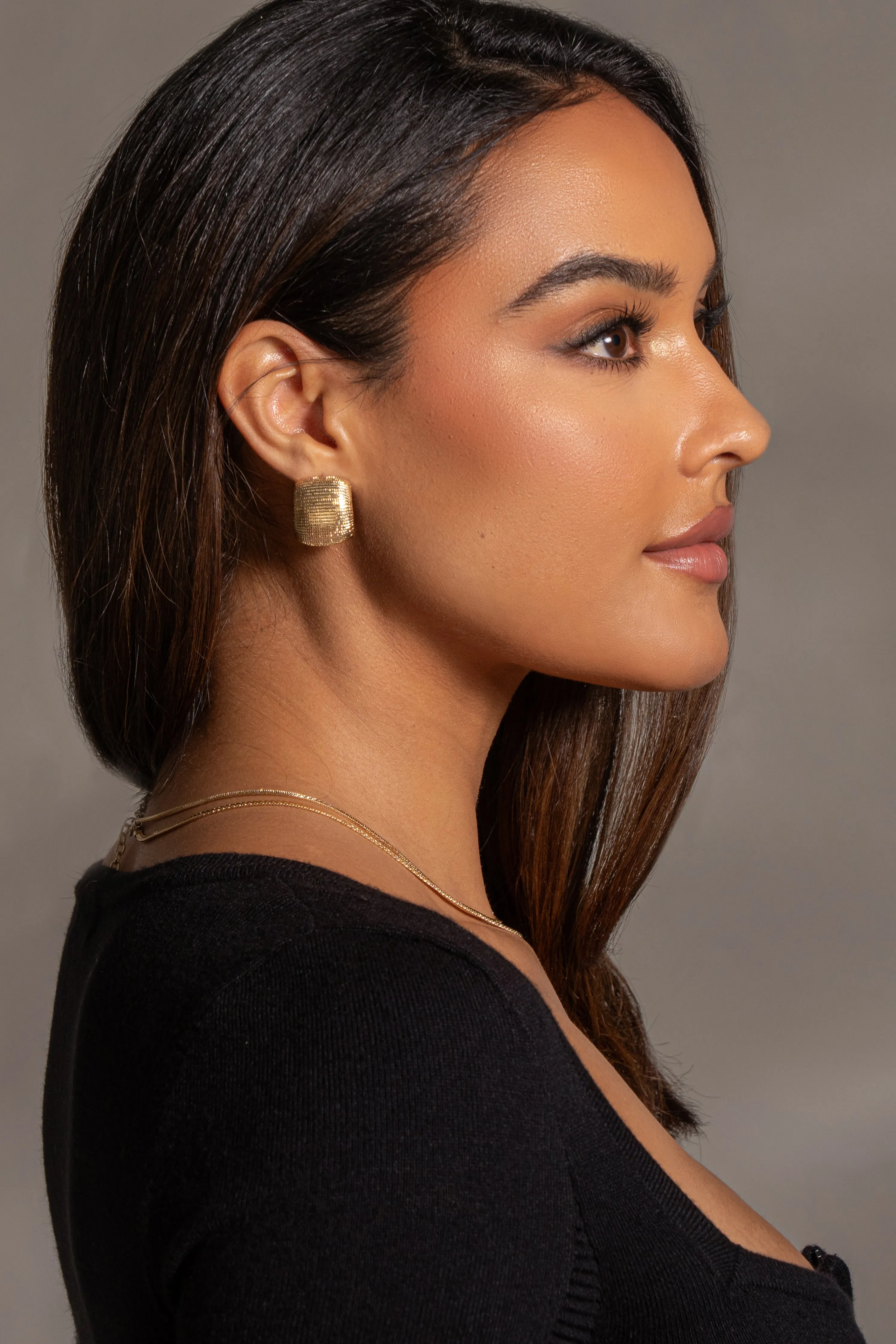 Gold Kayley Square Earrings