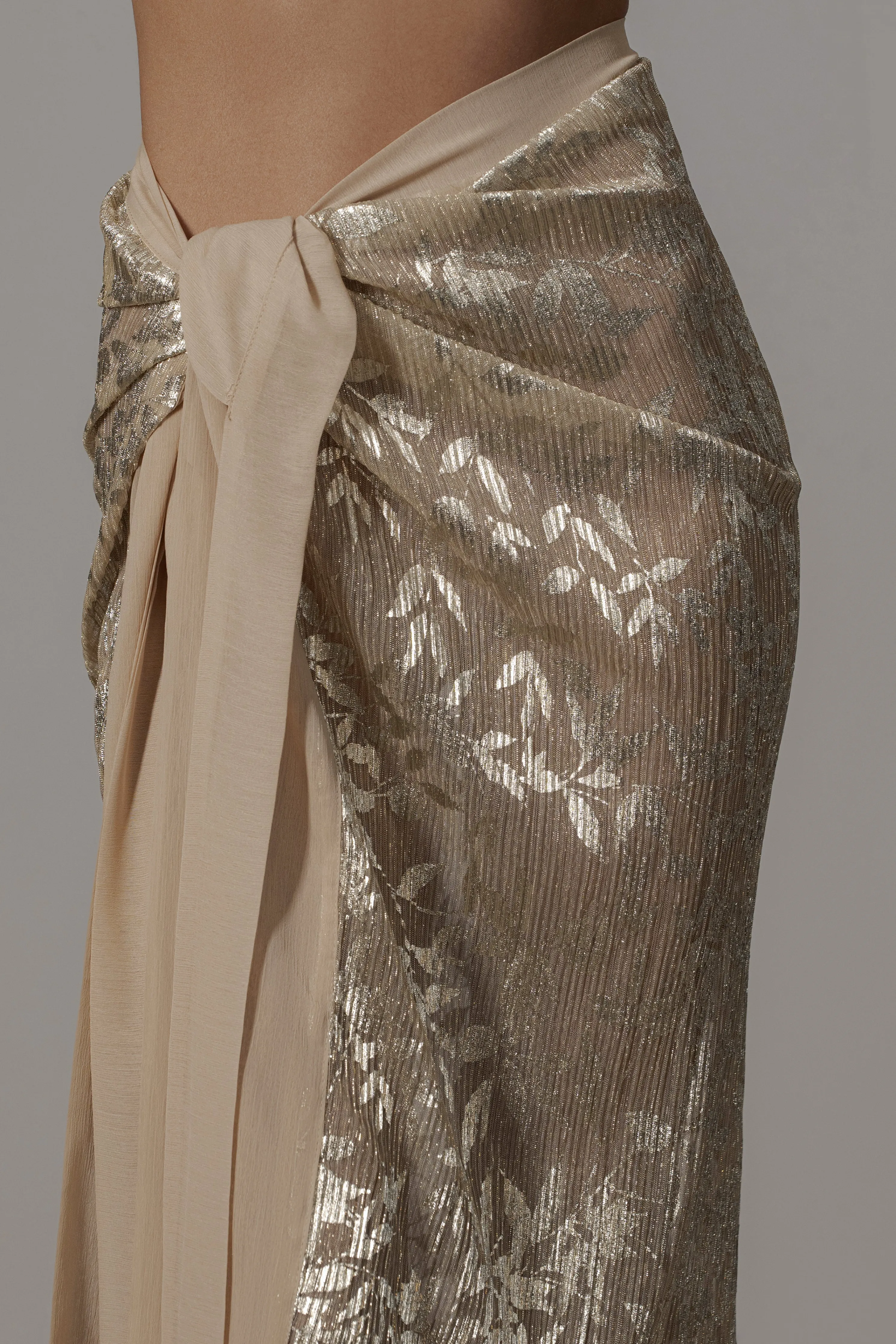 Gold Positano Printed Sarong Skirt