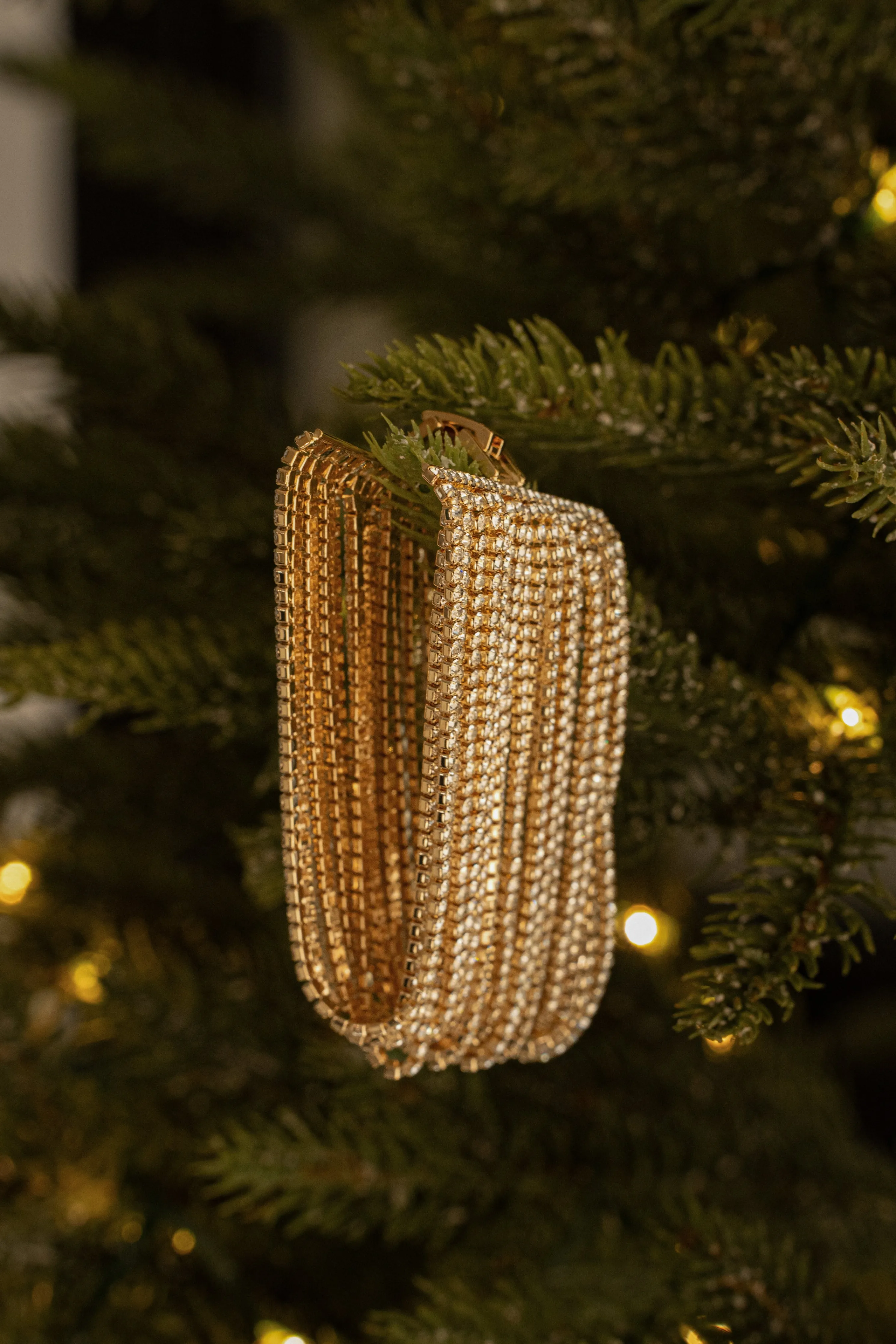 Gold Rhinestone Multi Layered Bracelet