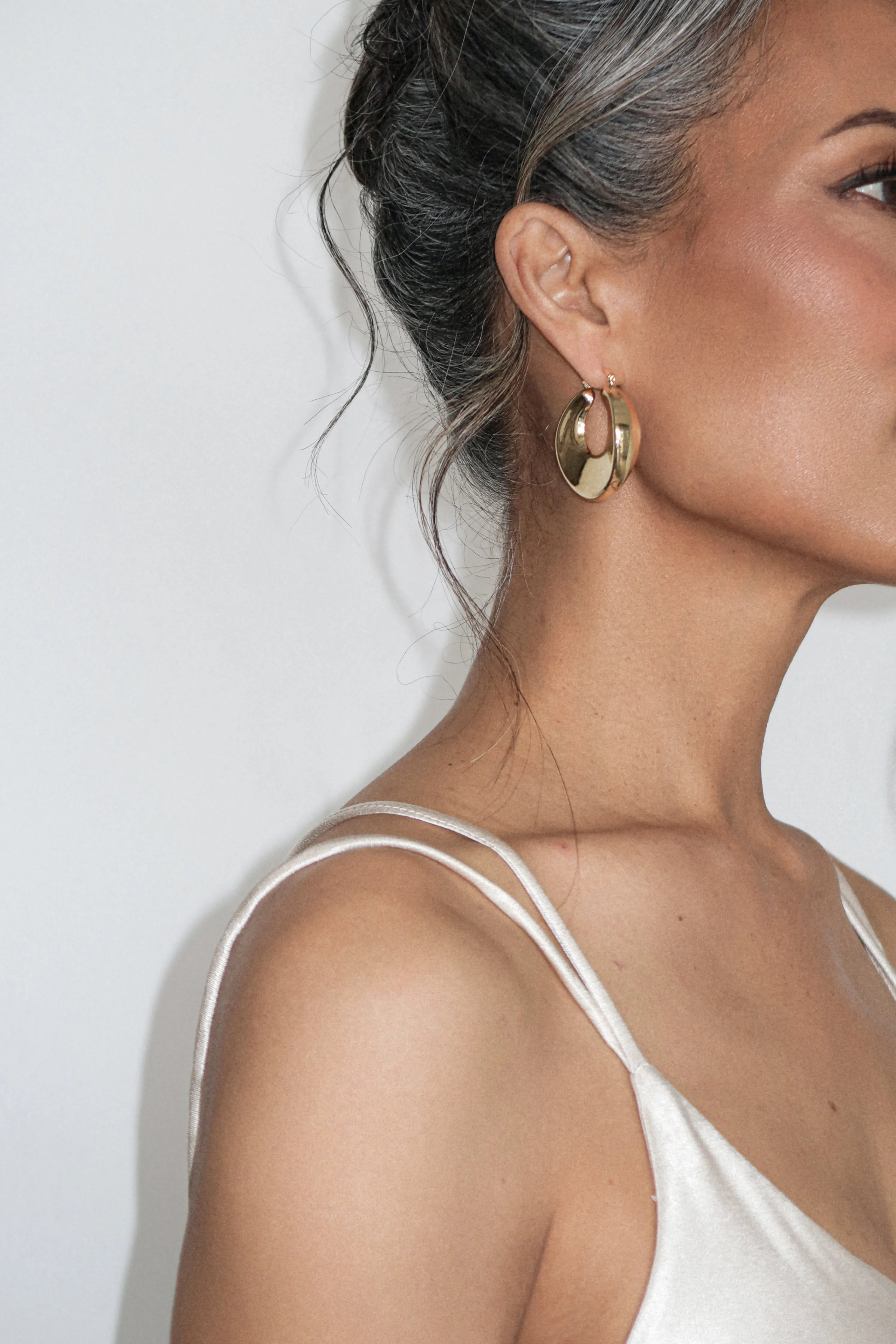 Gold Royal Huggie Hoop Earrings