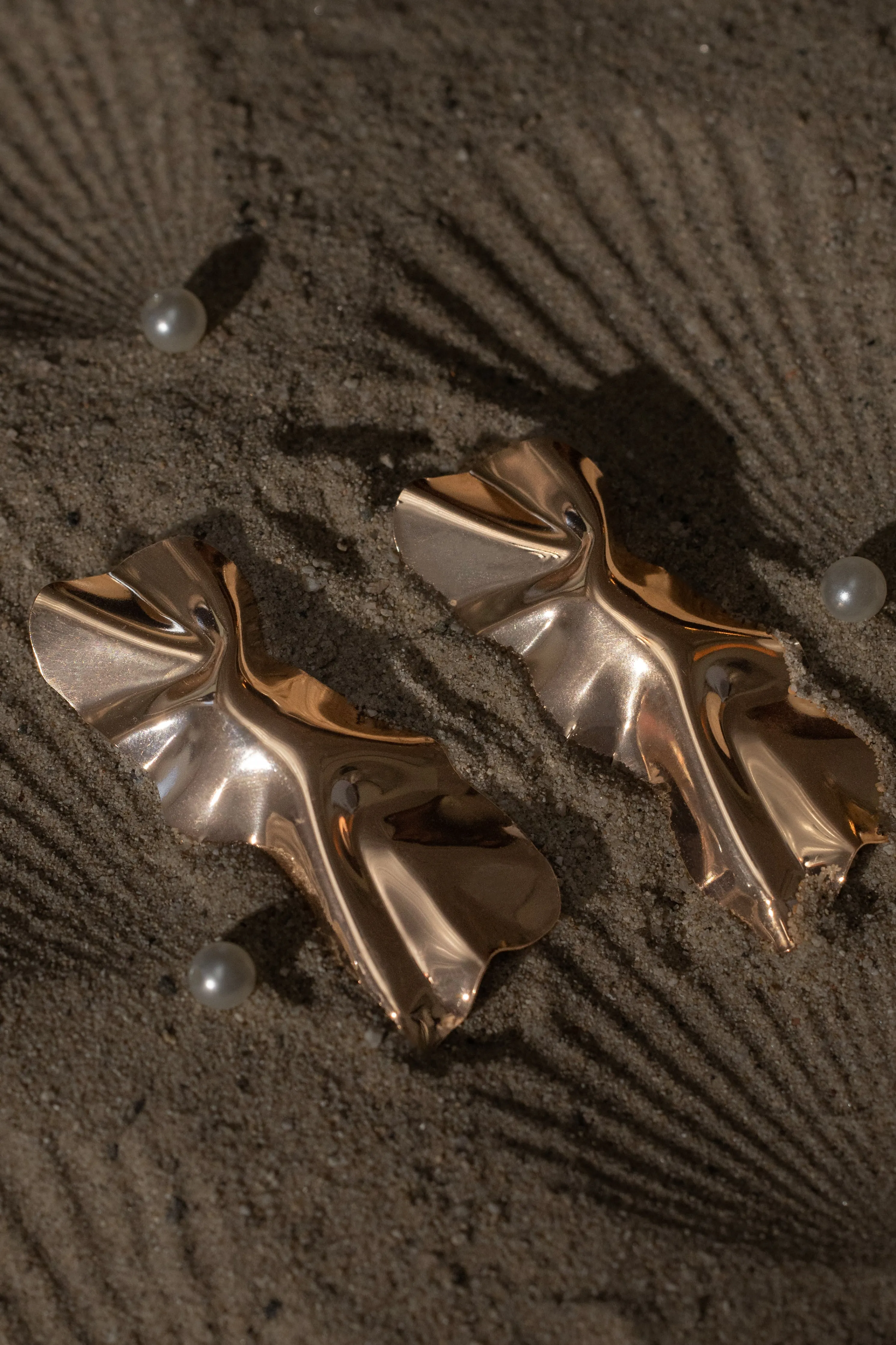 Gold Talia Crumpled Earrings