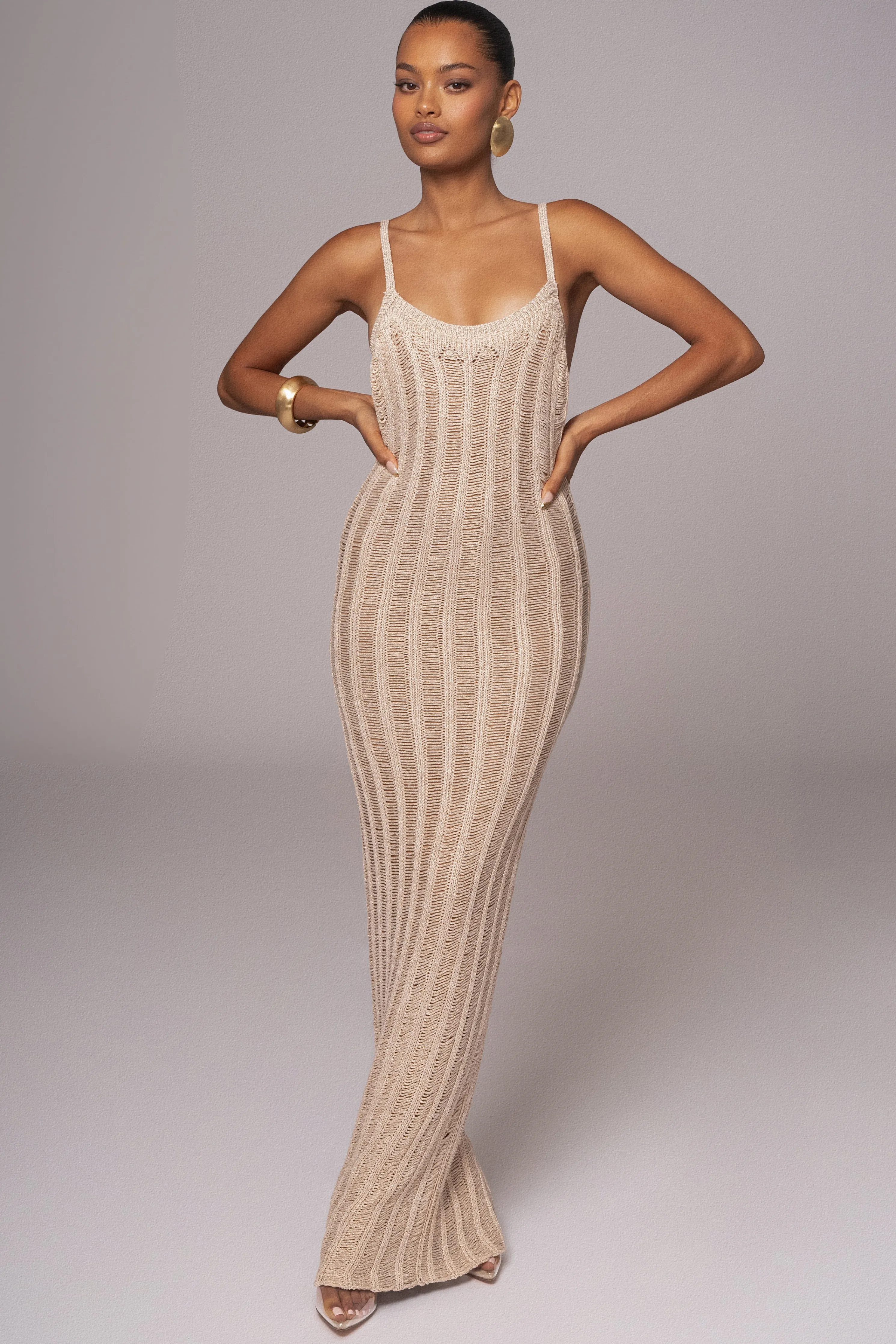 Gold Unwind And Reset Maxi Dress