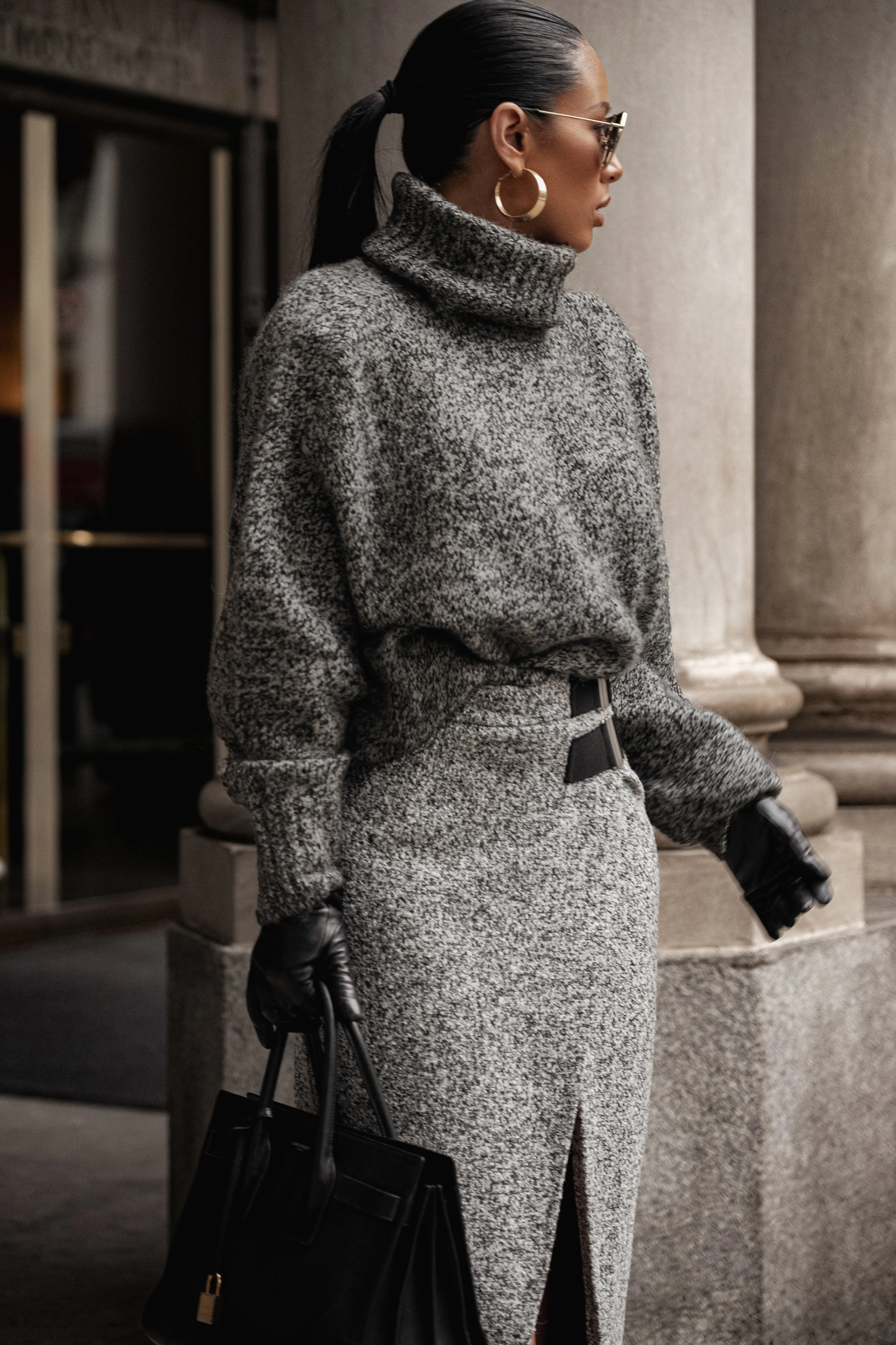 Grey New Beginnings Oversized Turtleneck