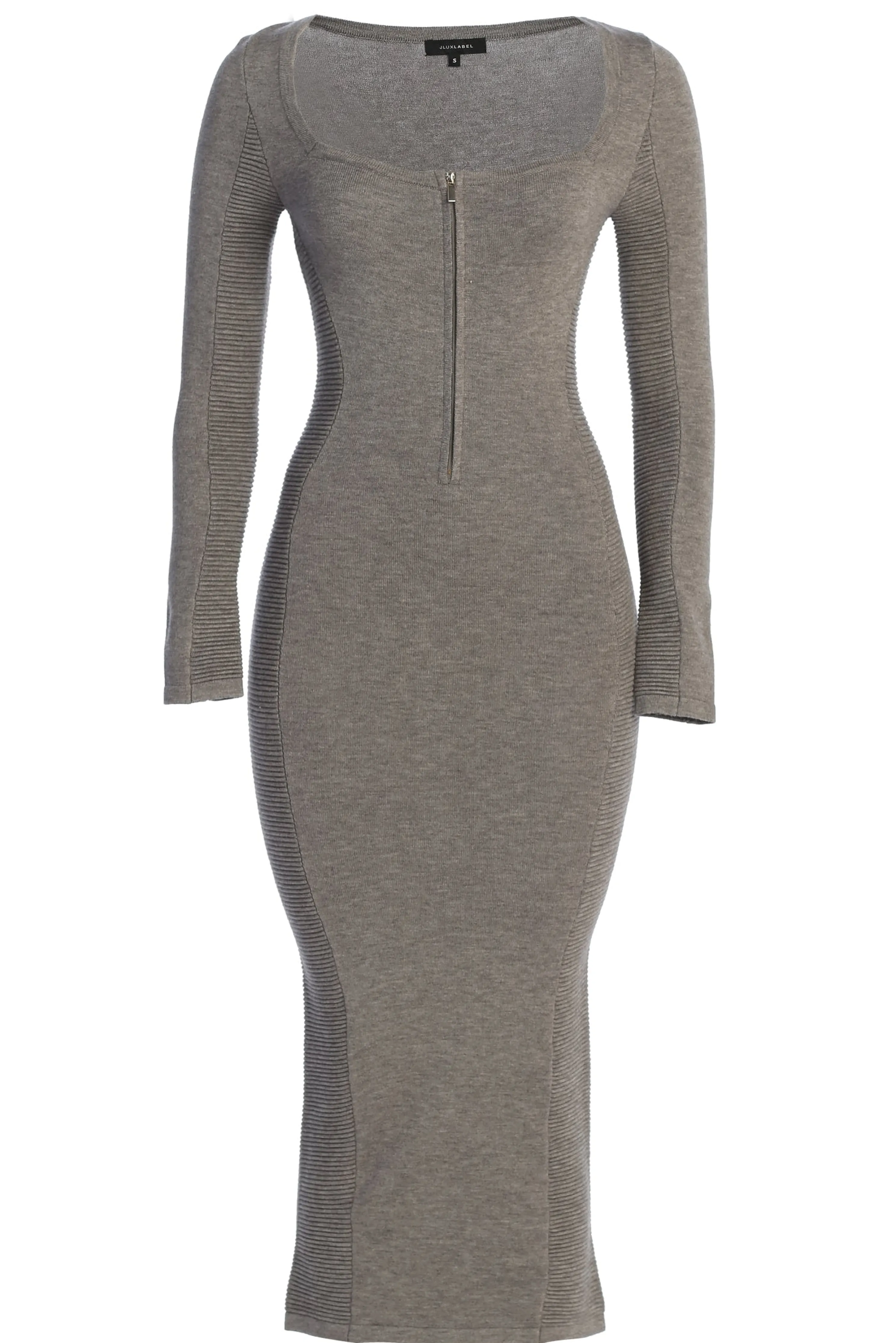 Grey Pollie Midi Dress