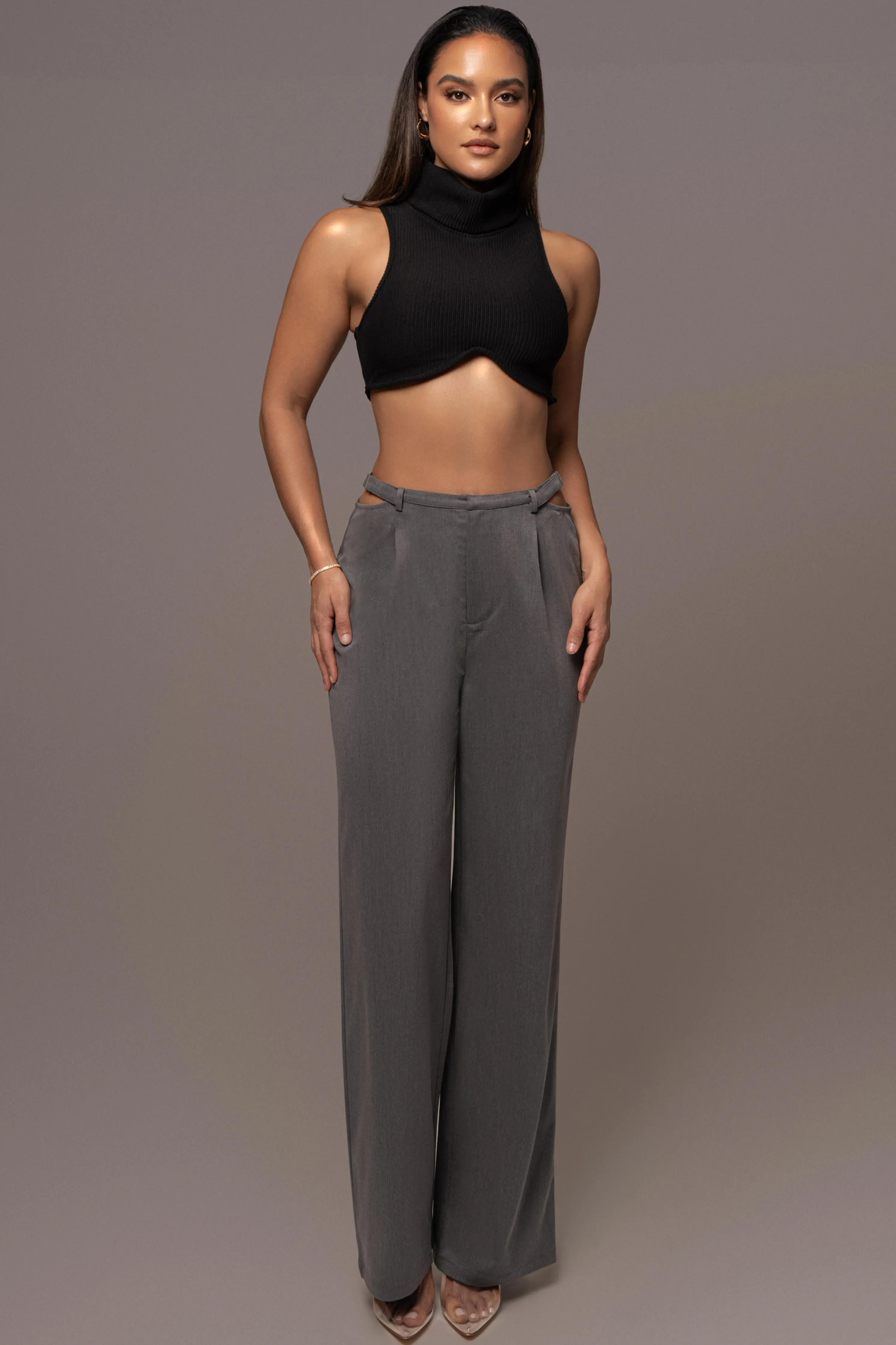 Grey Symone Cutout Pants