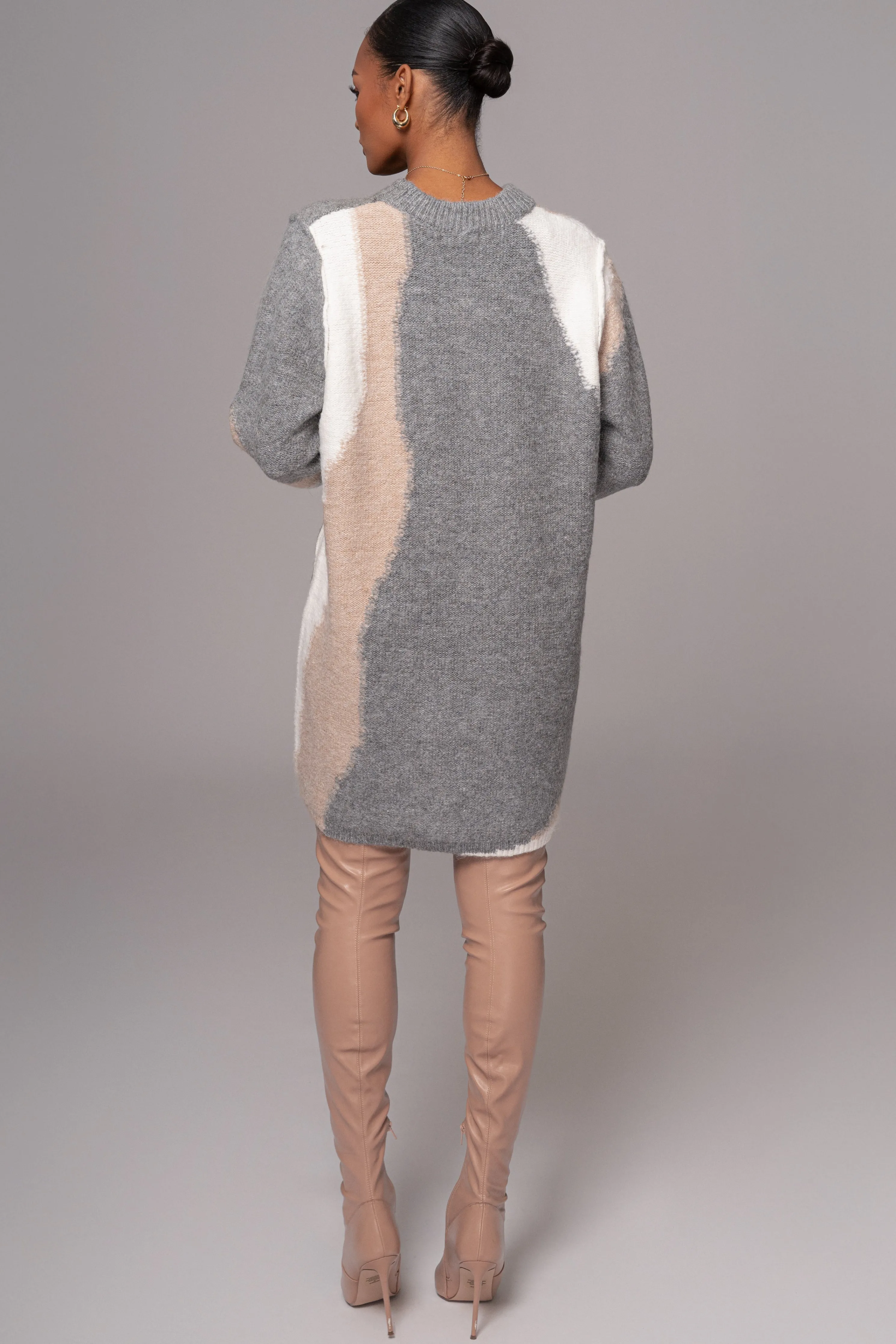 Grey Tash Sweater Knit Dress