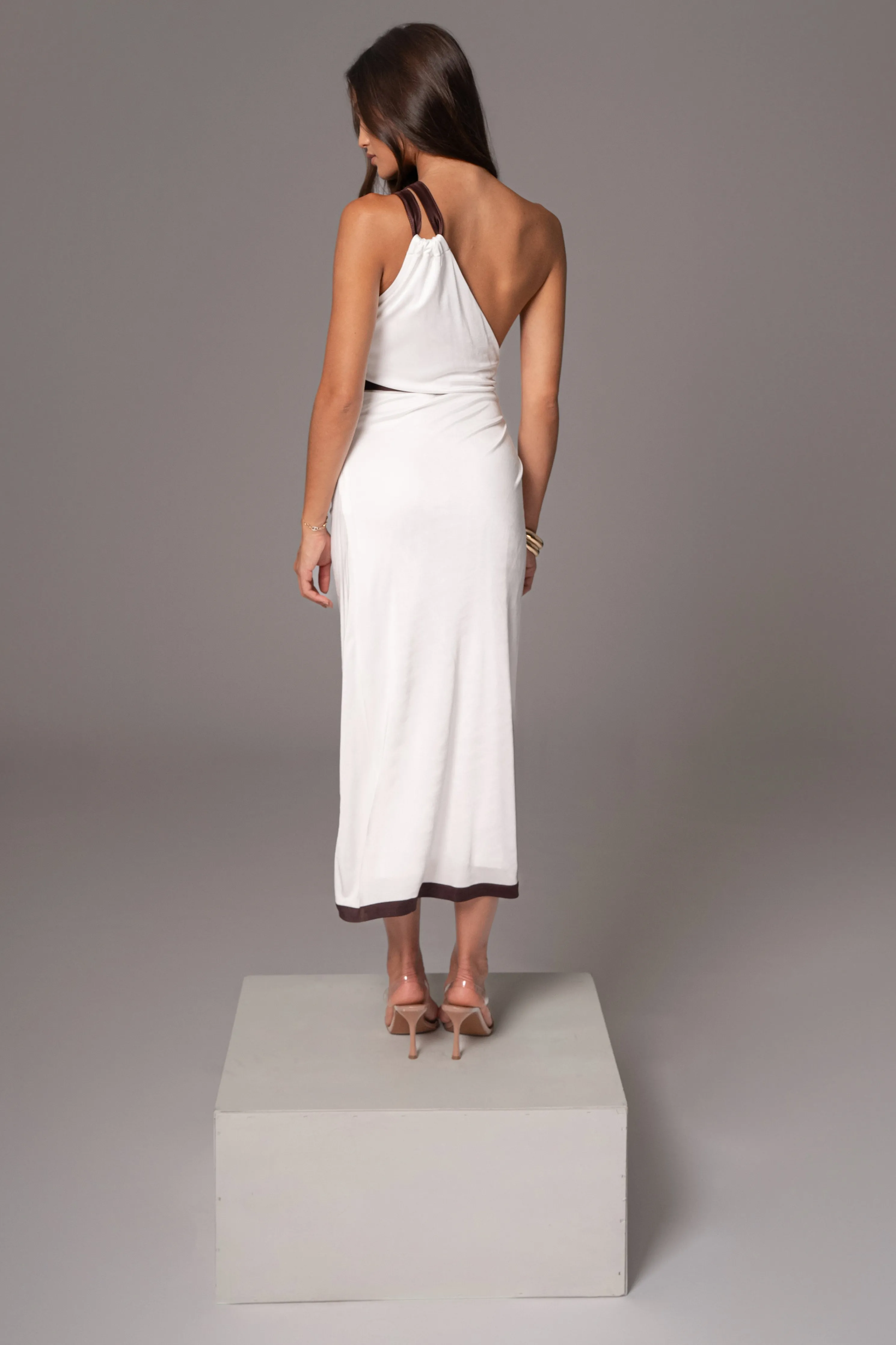 Ivory Anniversary Belted Wrap Dress