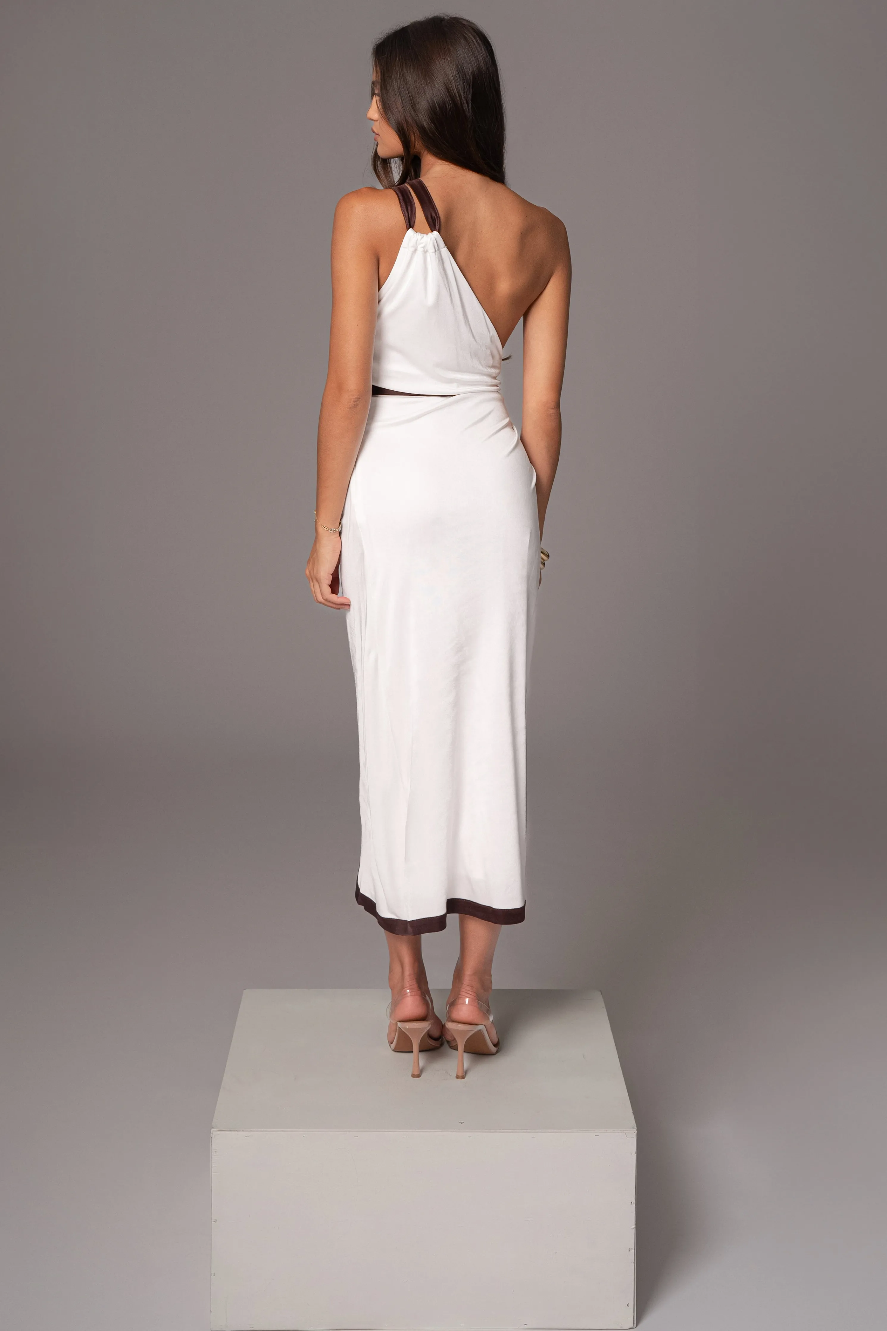 Ivory Anniversary Belted Wrap Dress