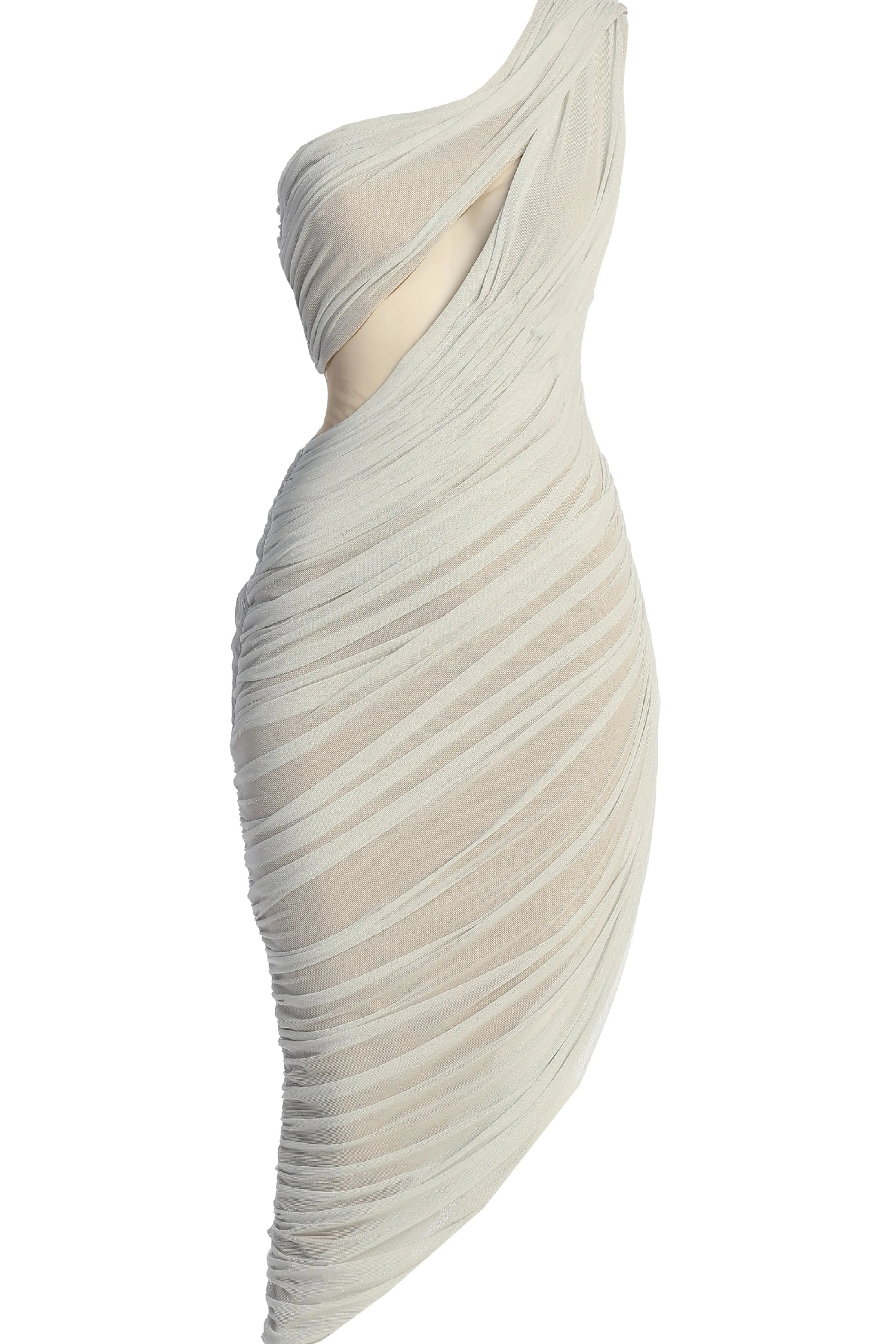 Ivory Aura Shimmer Midi Dress