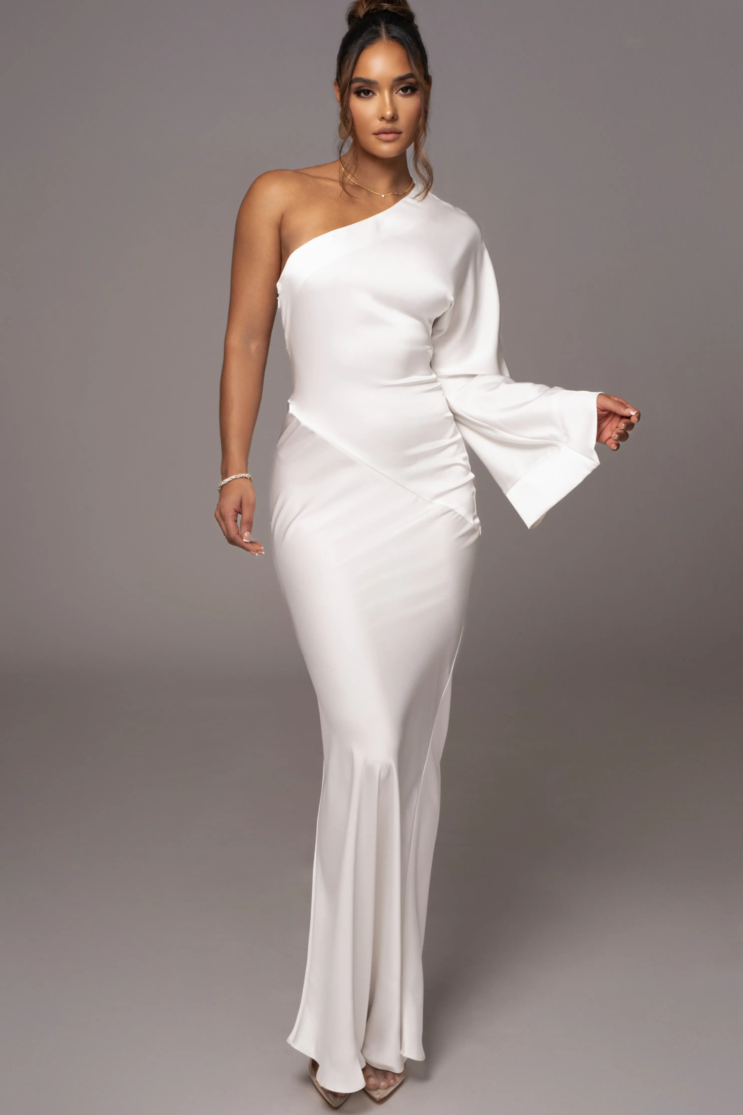 Ivory Femme Drape Maxi Dress