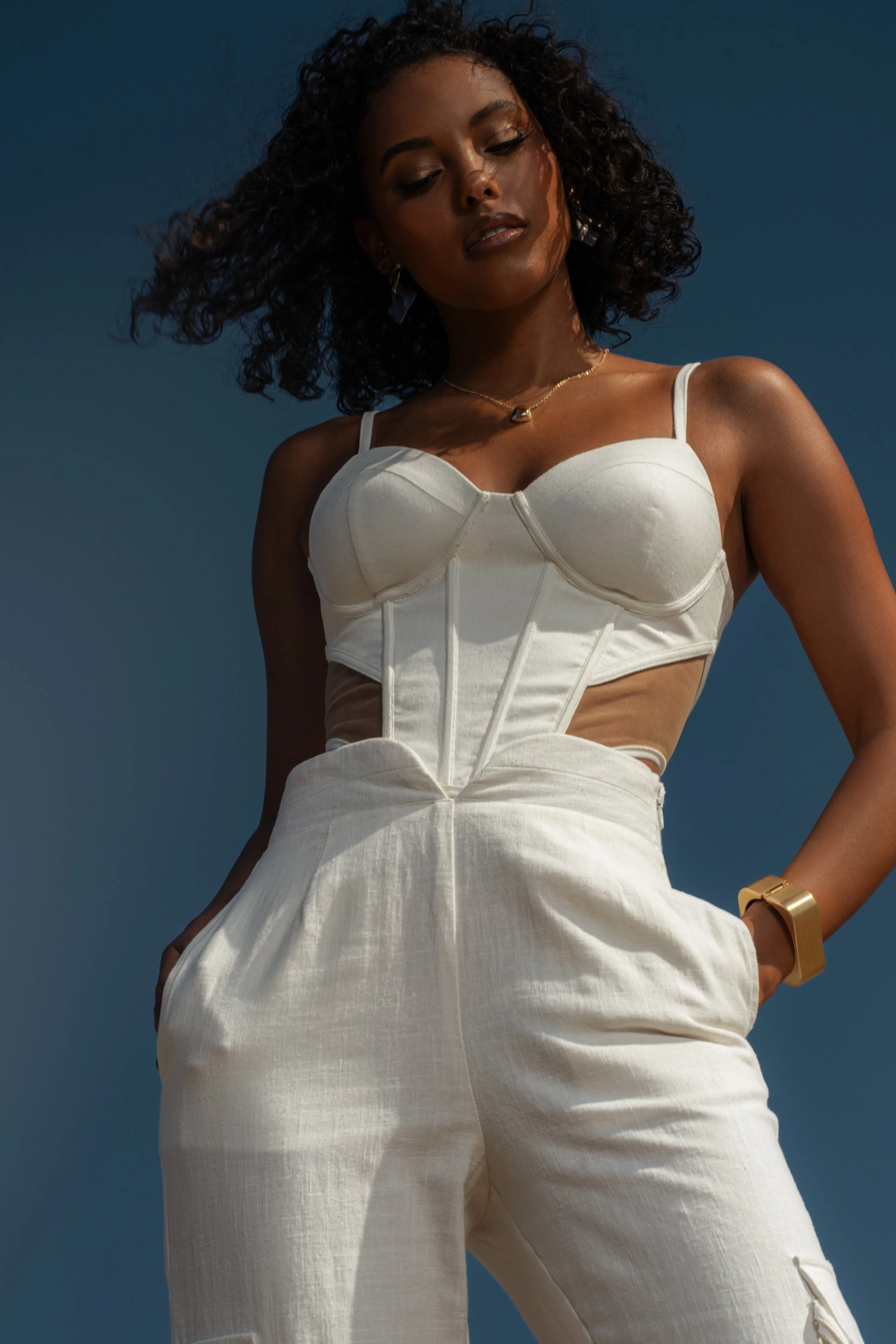 Ivory Horizon Linen Corset