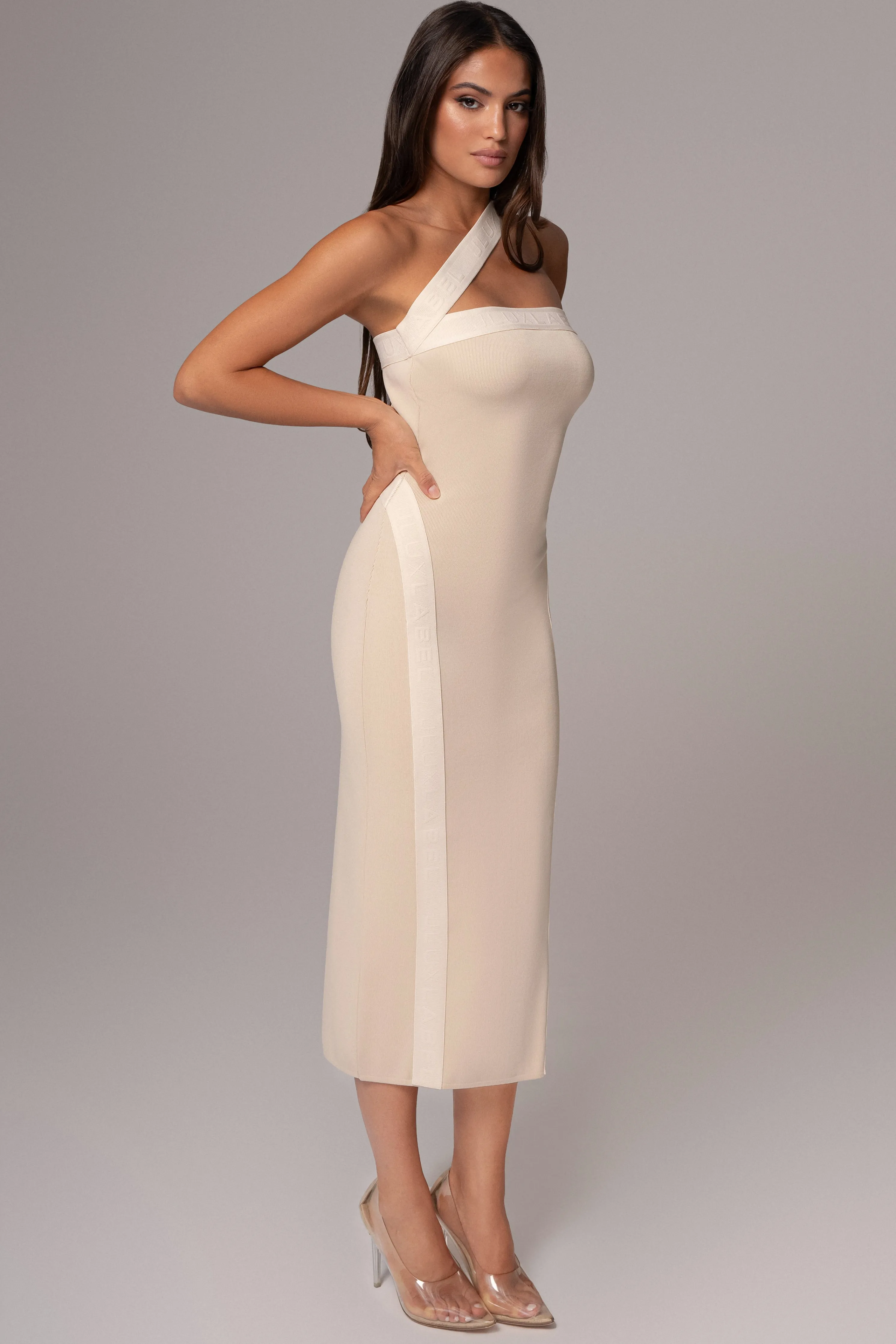 Ivory Ivone Asymmetrical Midi Dress