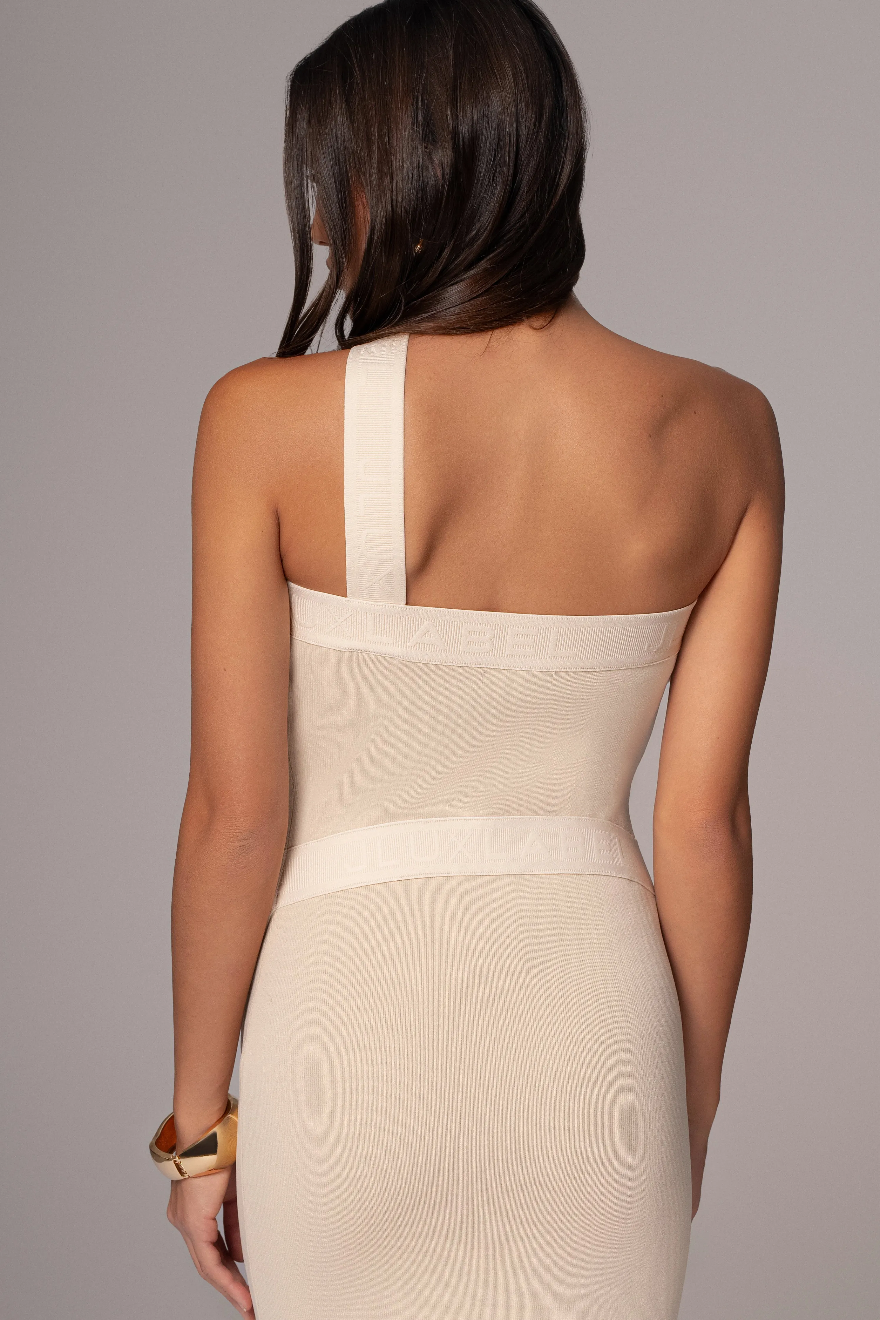 Ivory Ivone Asymmetrical Midi Dress