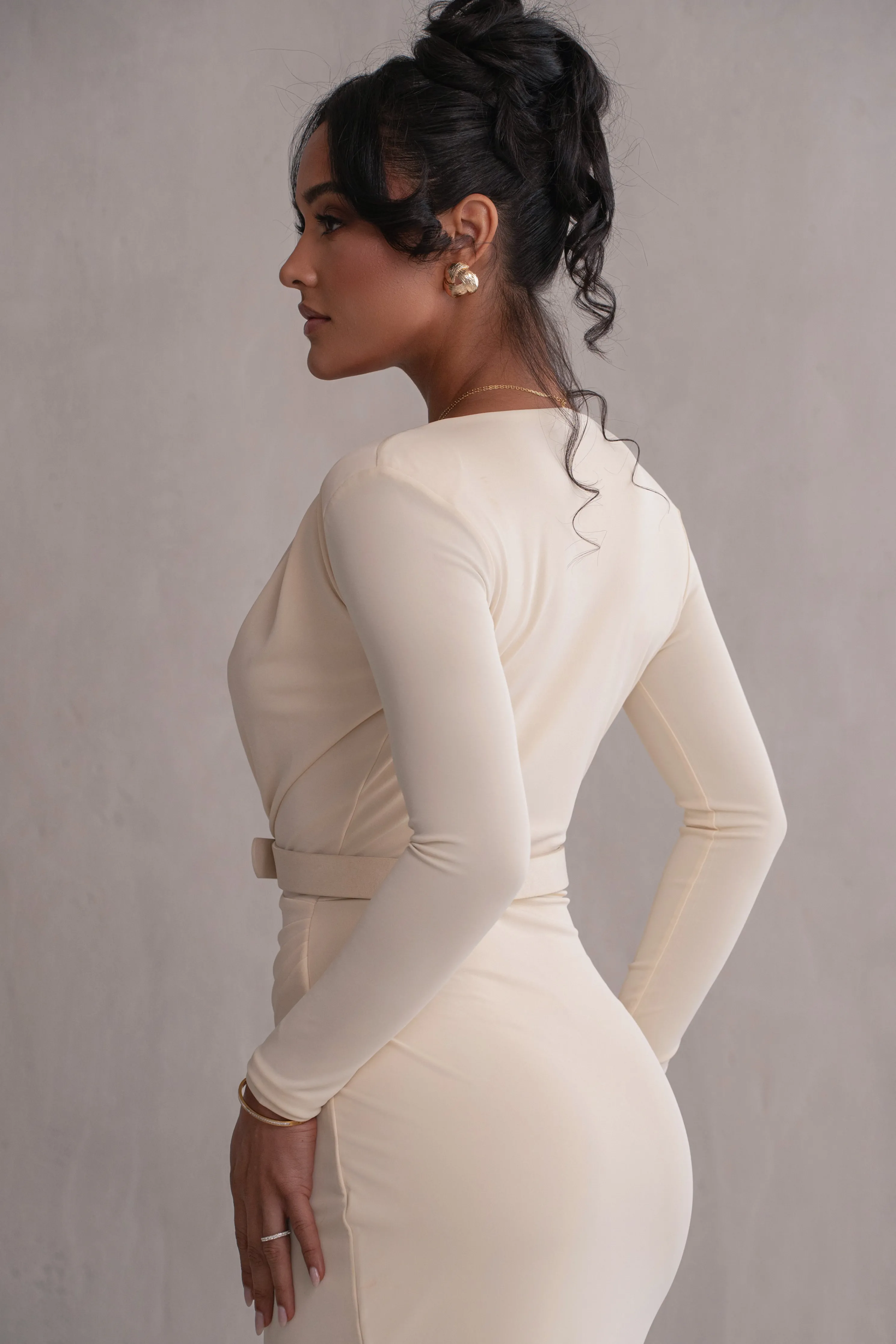 Ivory Jamie Plunge Maxi Dress