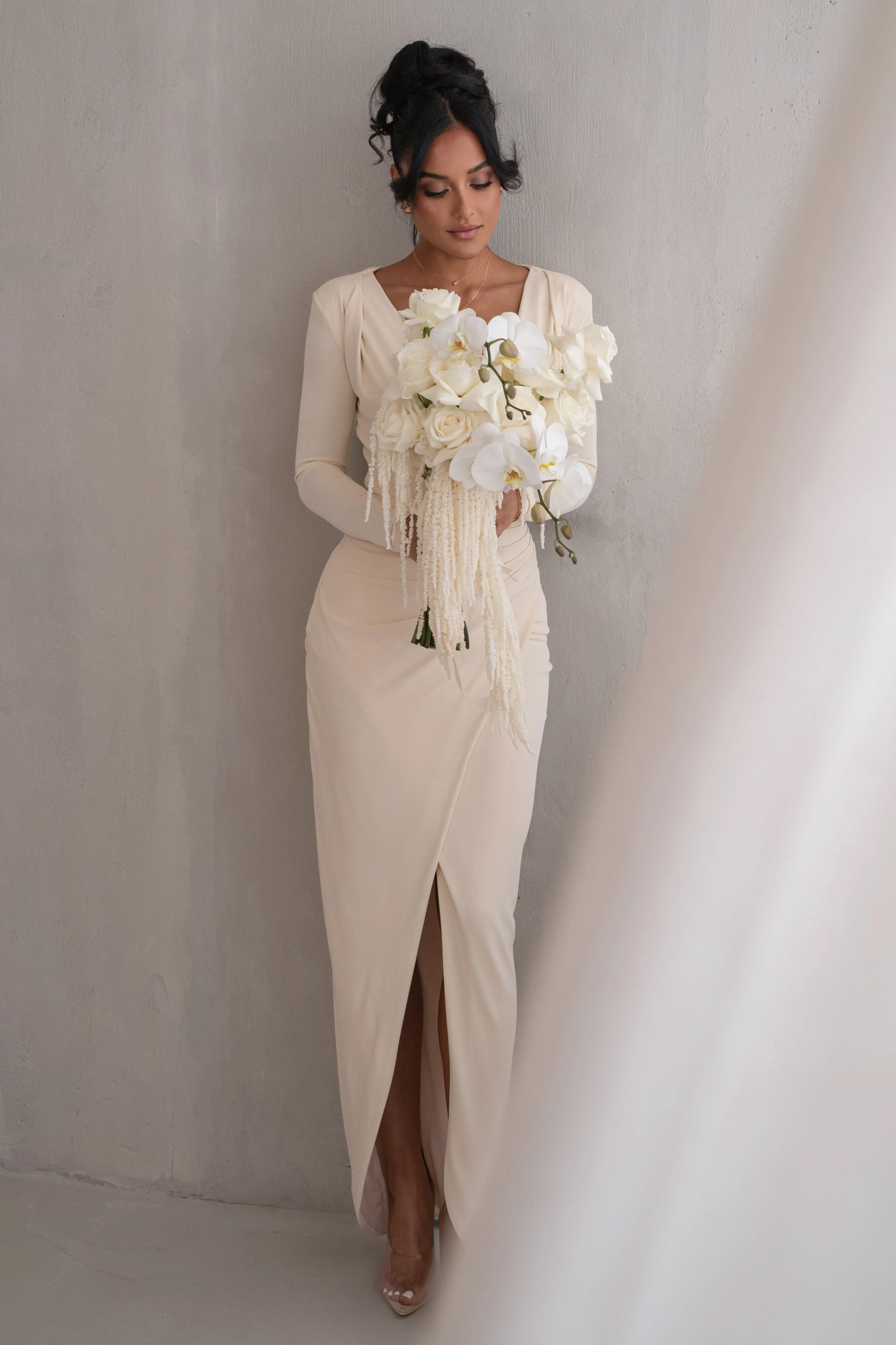 Ivory Jamie Plunge Maxi Dress