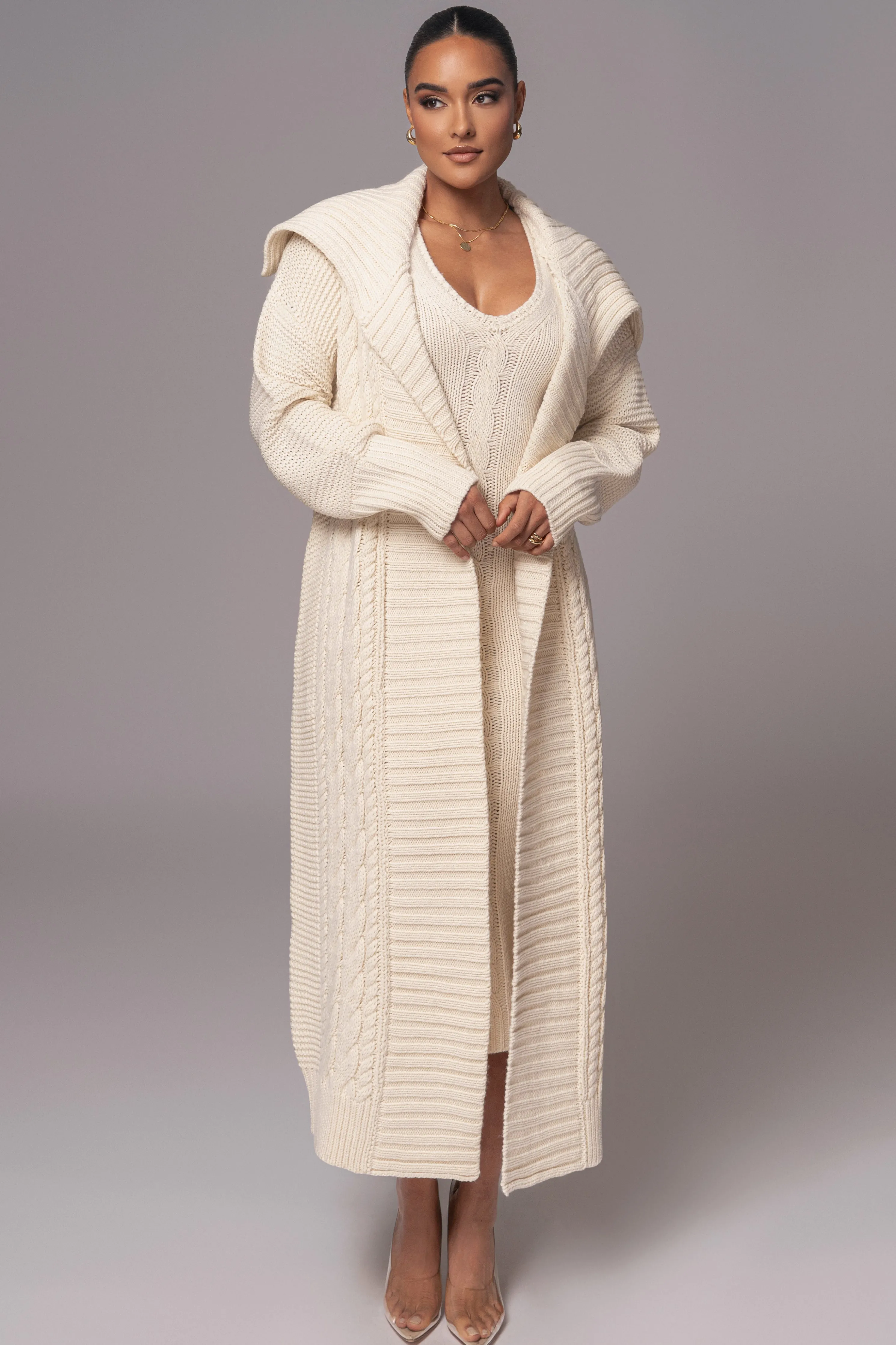 Ivory Malinda Sweater Knit Cardigan