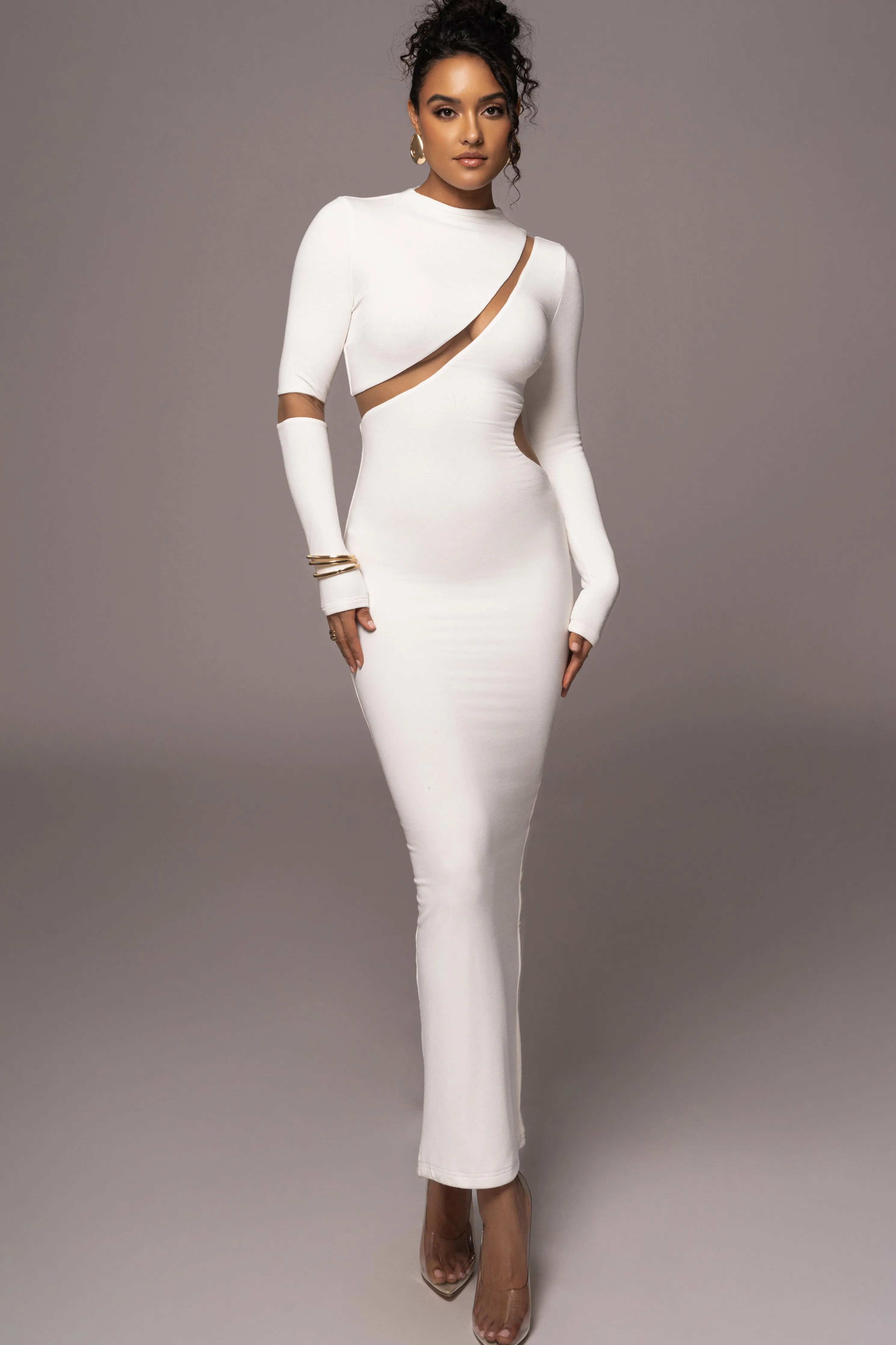 Ivory Show Stopper High Neck Dress