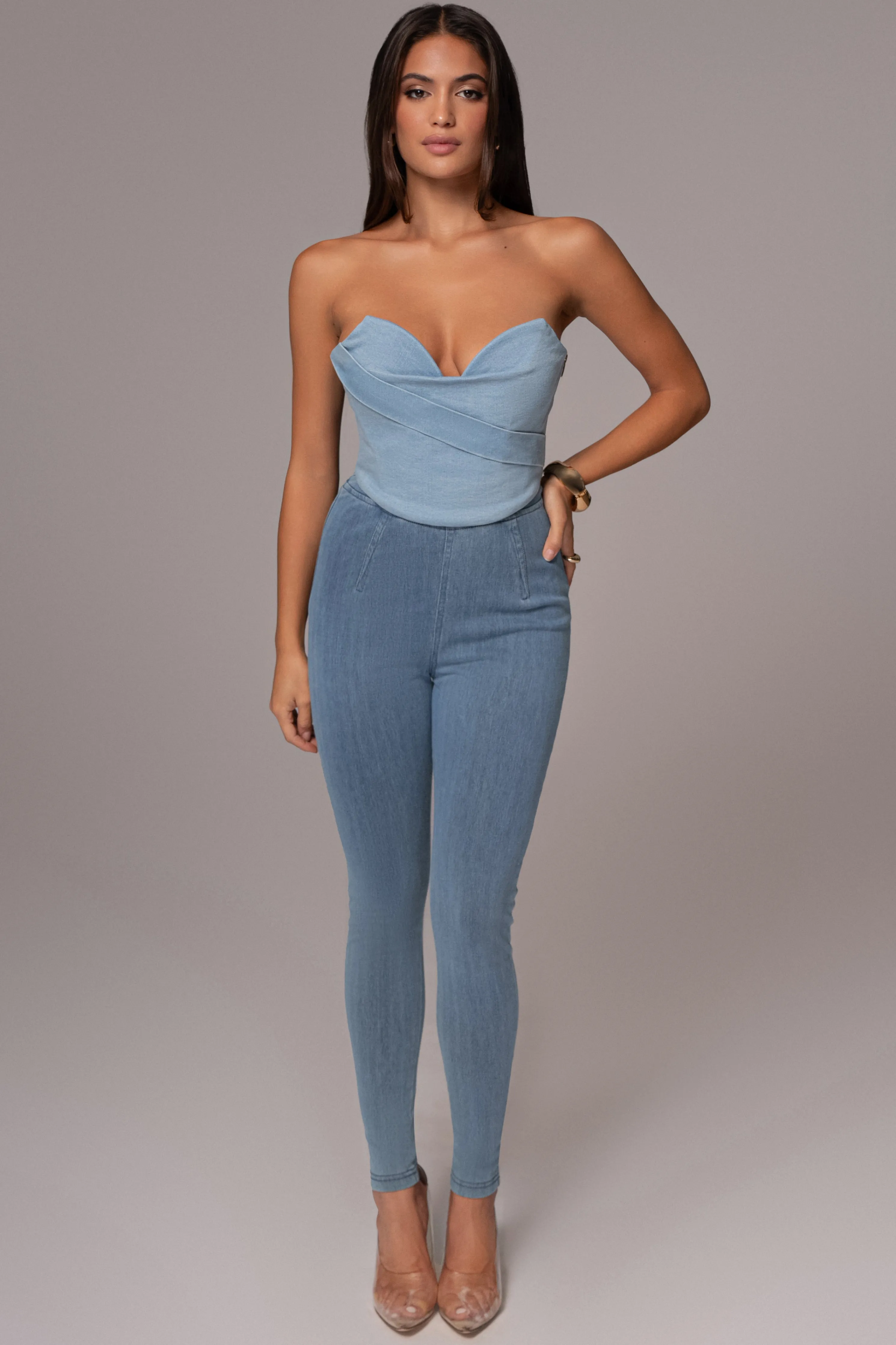 Light Wash Teyana Denim Bustier
