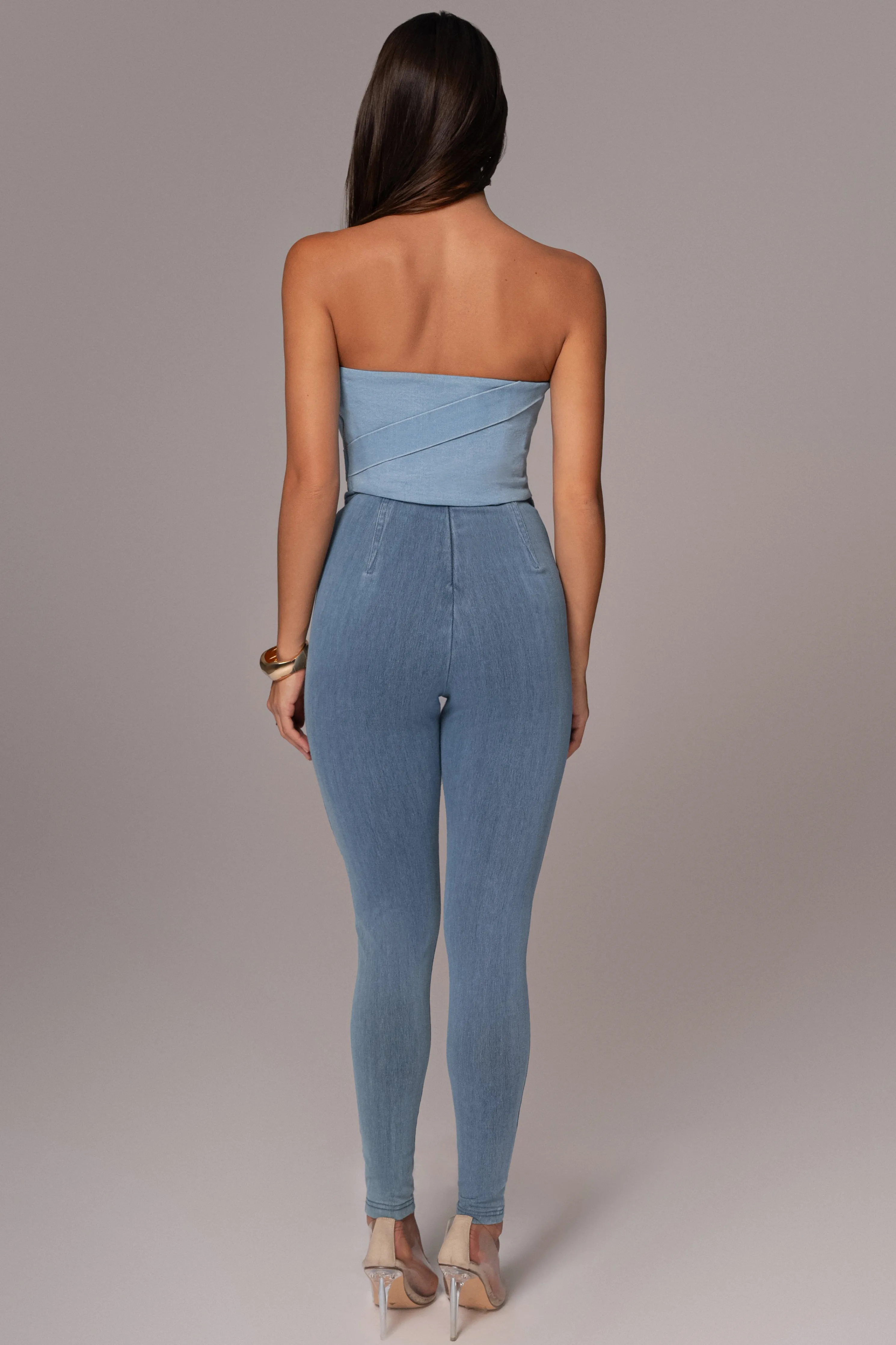Light Wash Teyana Denim Bustier