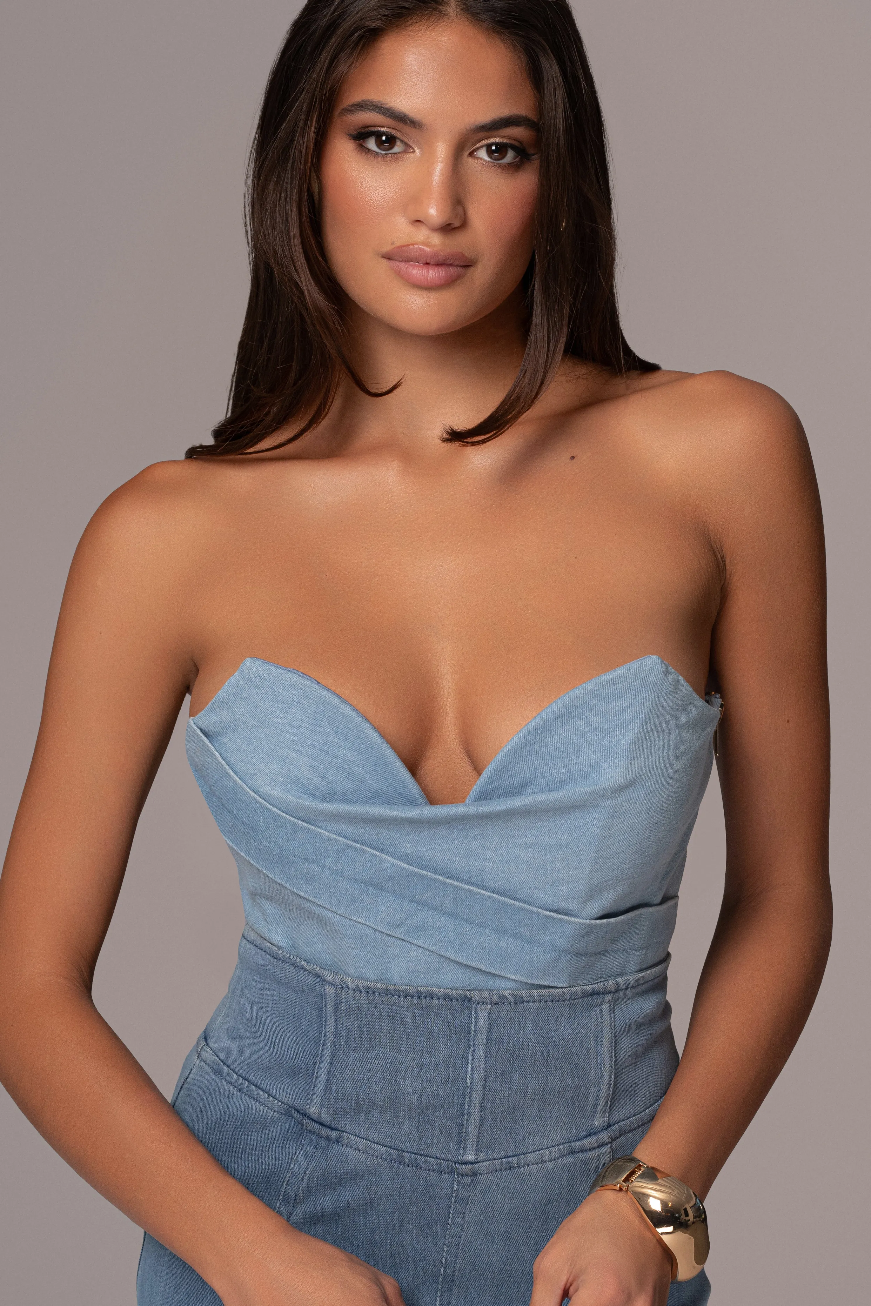 Light Wash Teyana Denim Bustier
