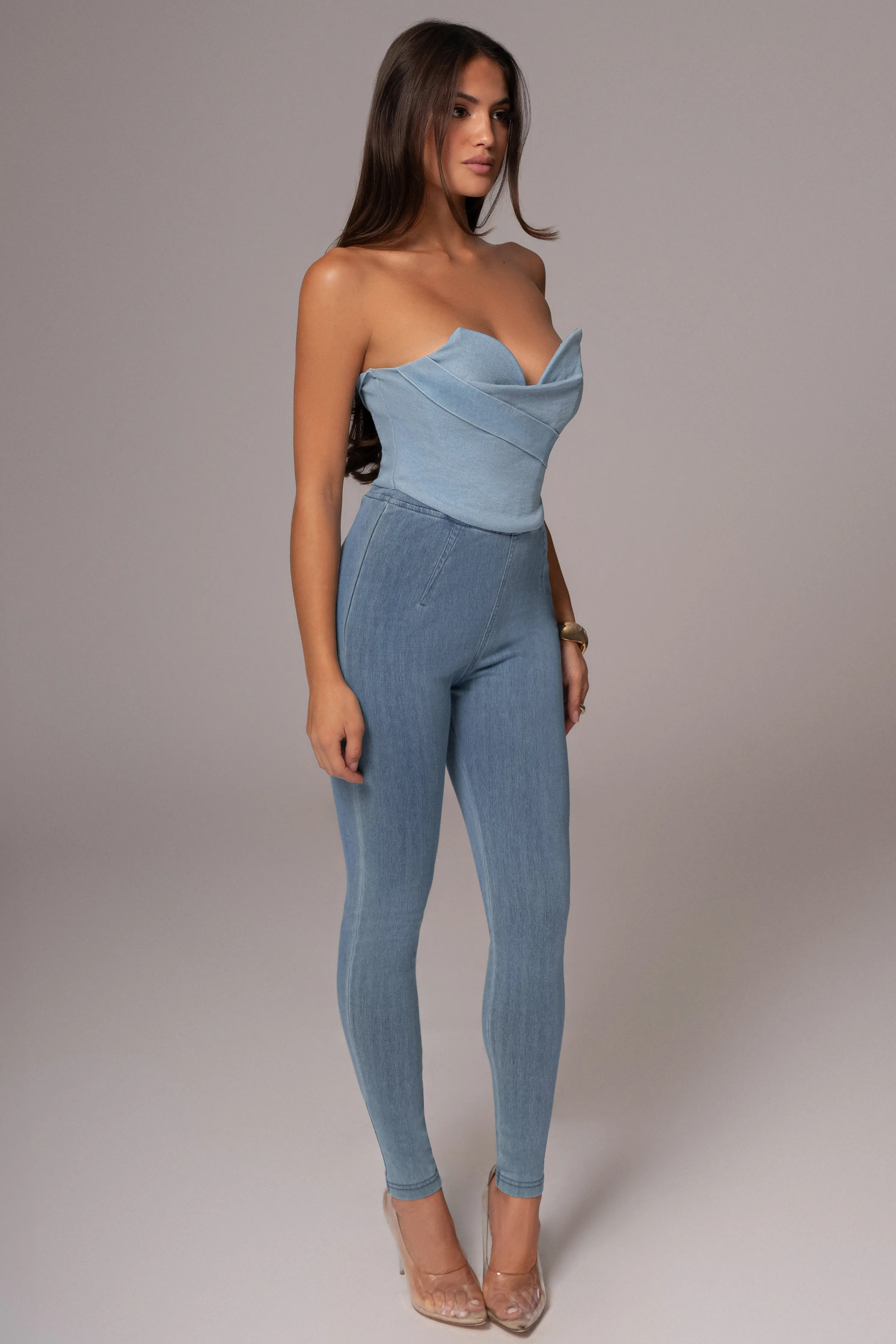 Light Wash Teyana Denim Bustier