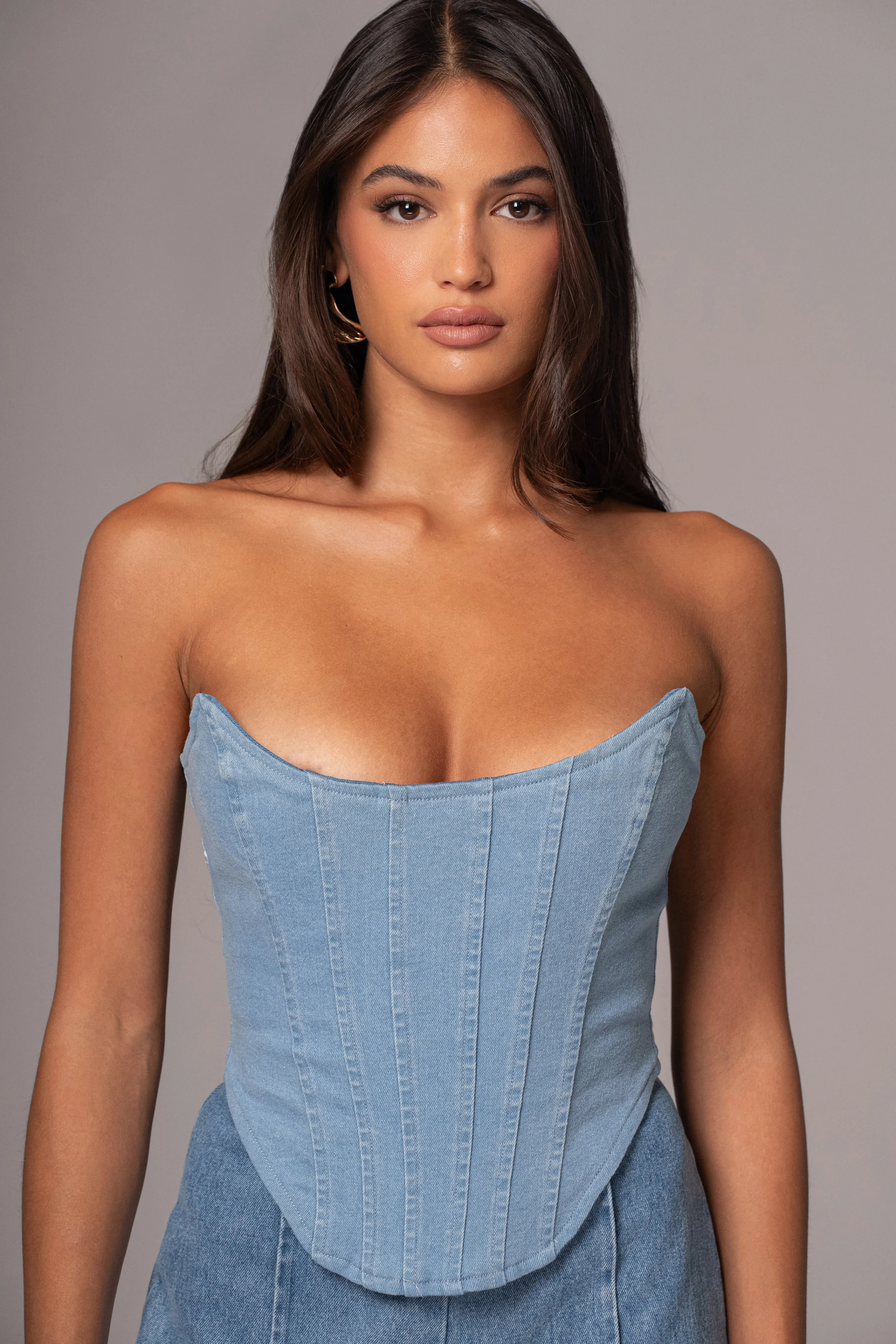 Medium Wash  Fenix Reversible Denim Corset