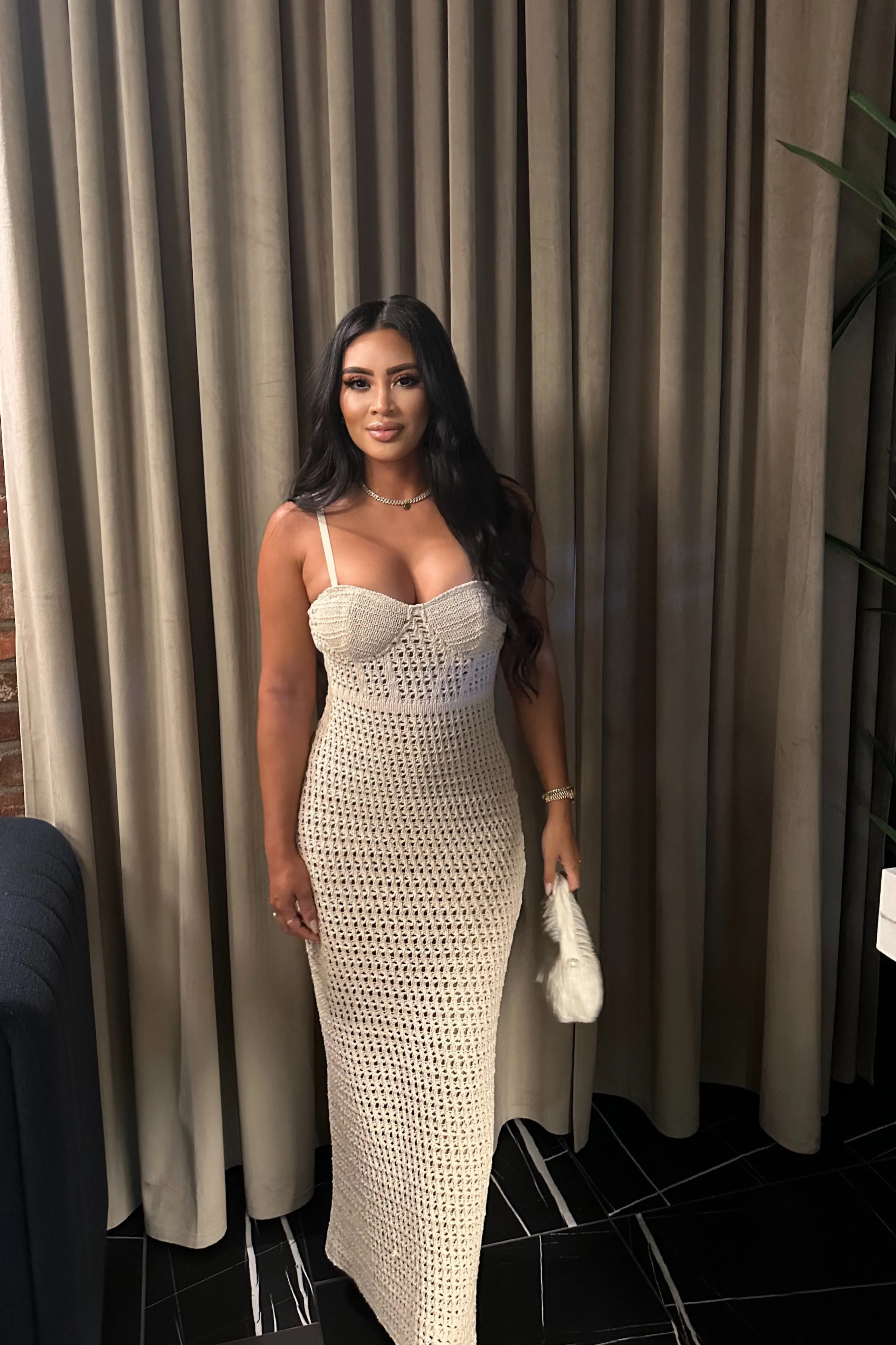 Milk Deep Sea Crochet Maxi Dress