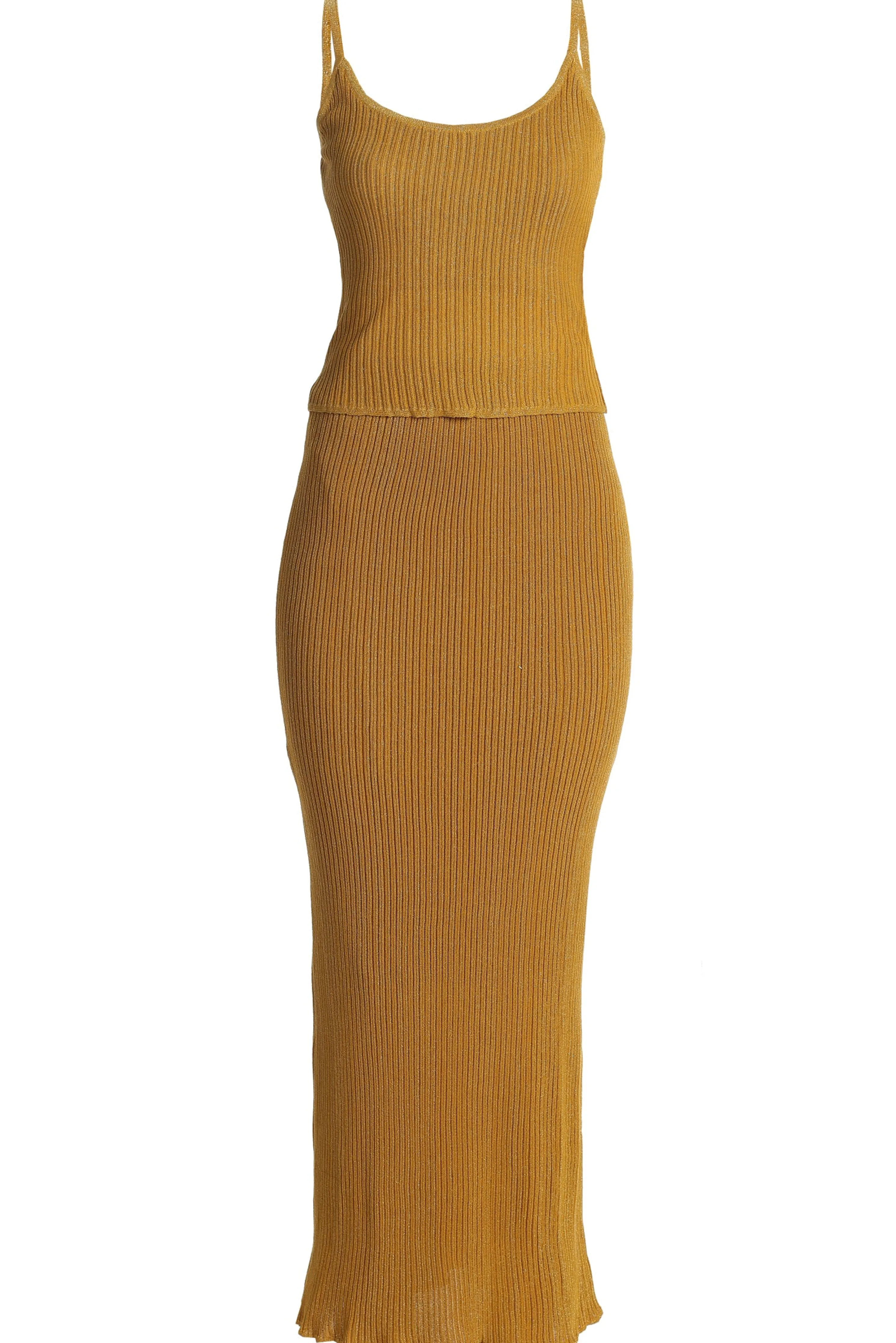 Mustard Serena Ribbed Skirt Set
