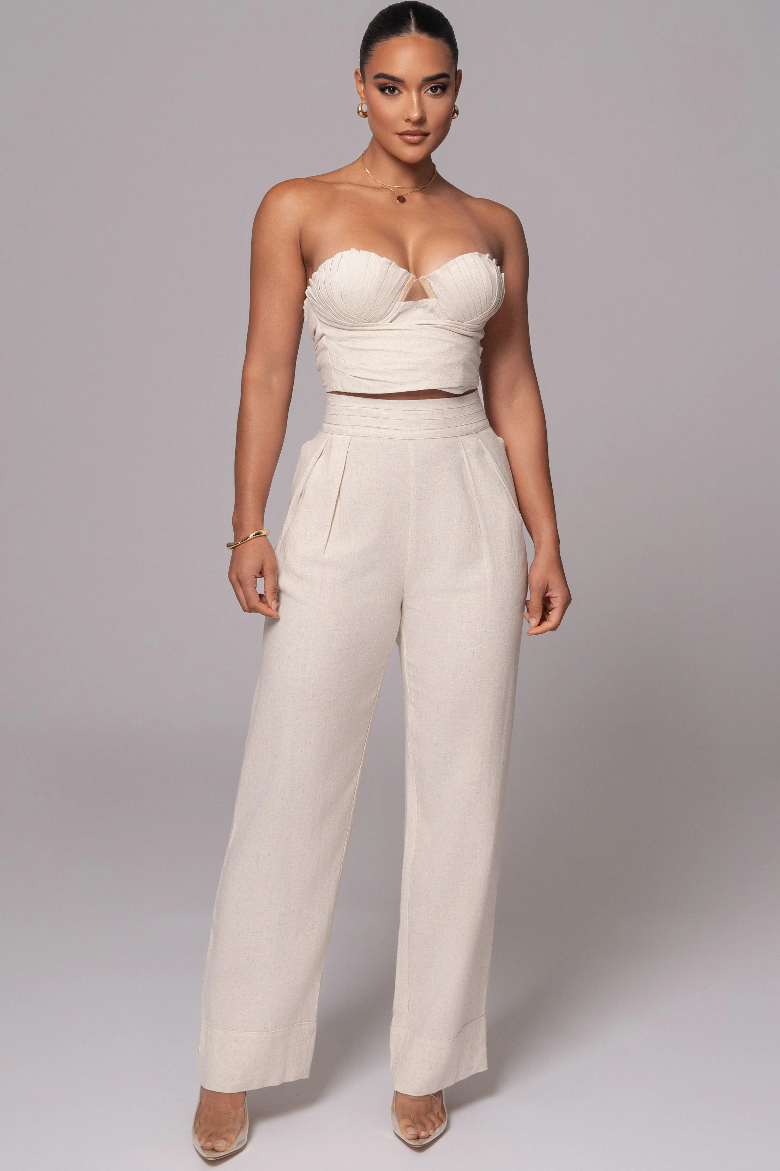 Natural Villa Views Linen Trousers