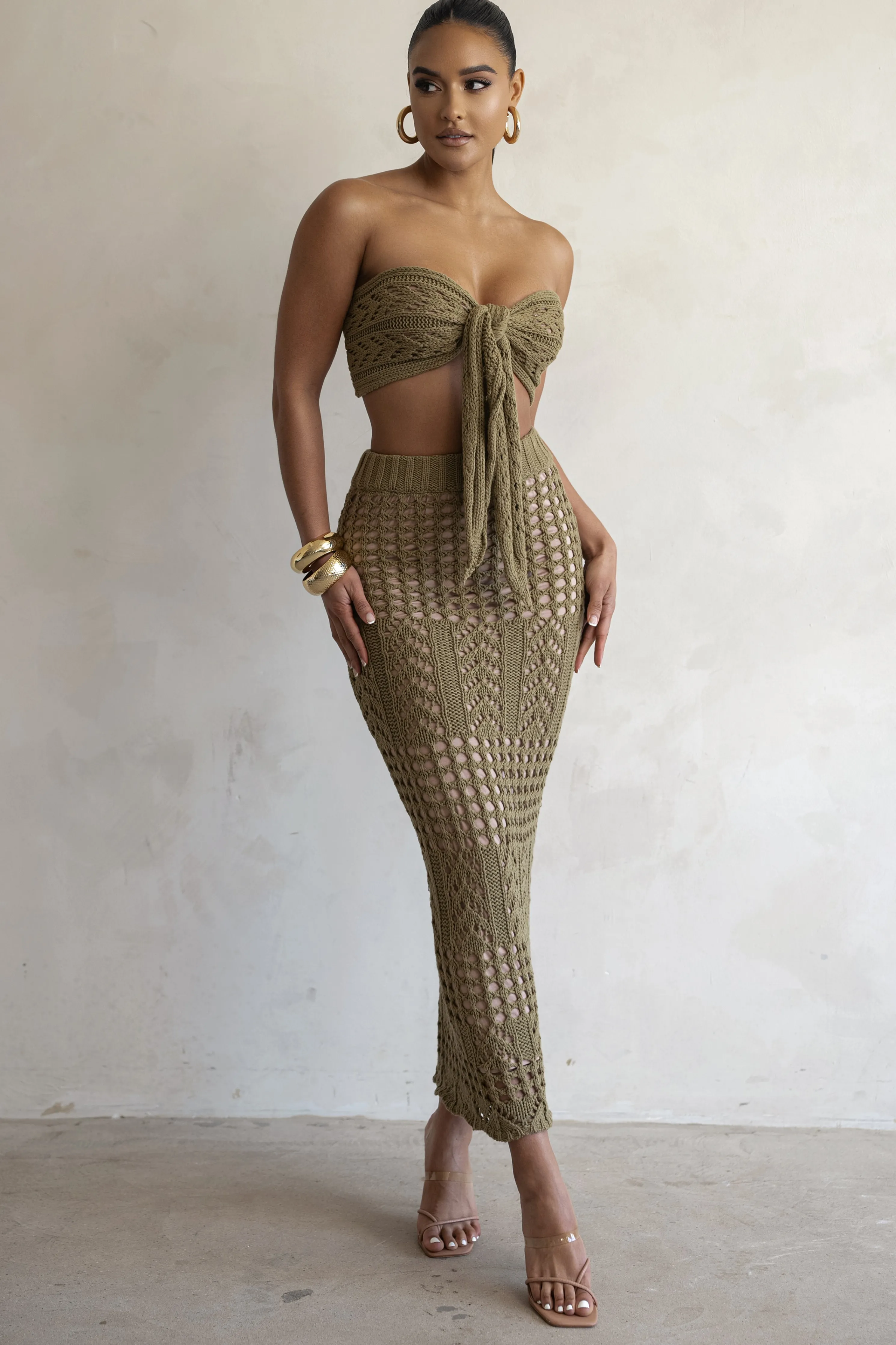 Olive Caribbean Skies Skirt Set