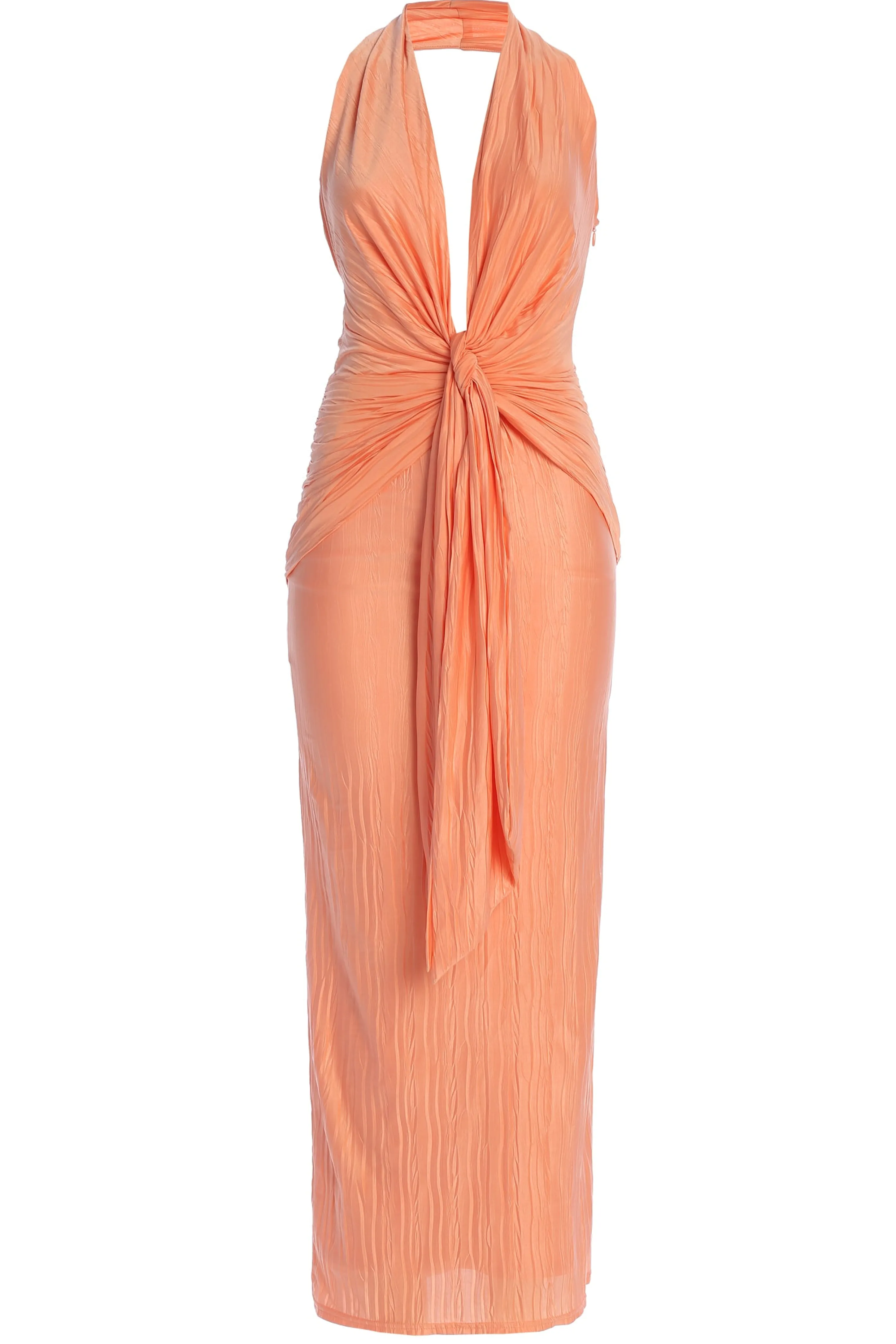 Peach Under The Moonlight Drape Dress