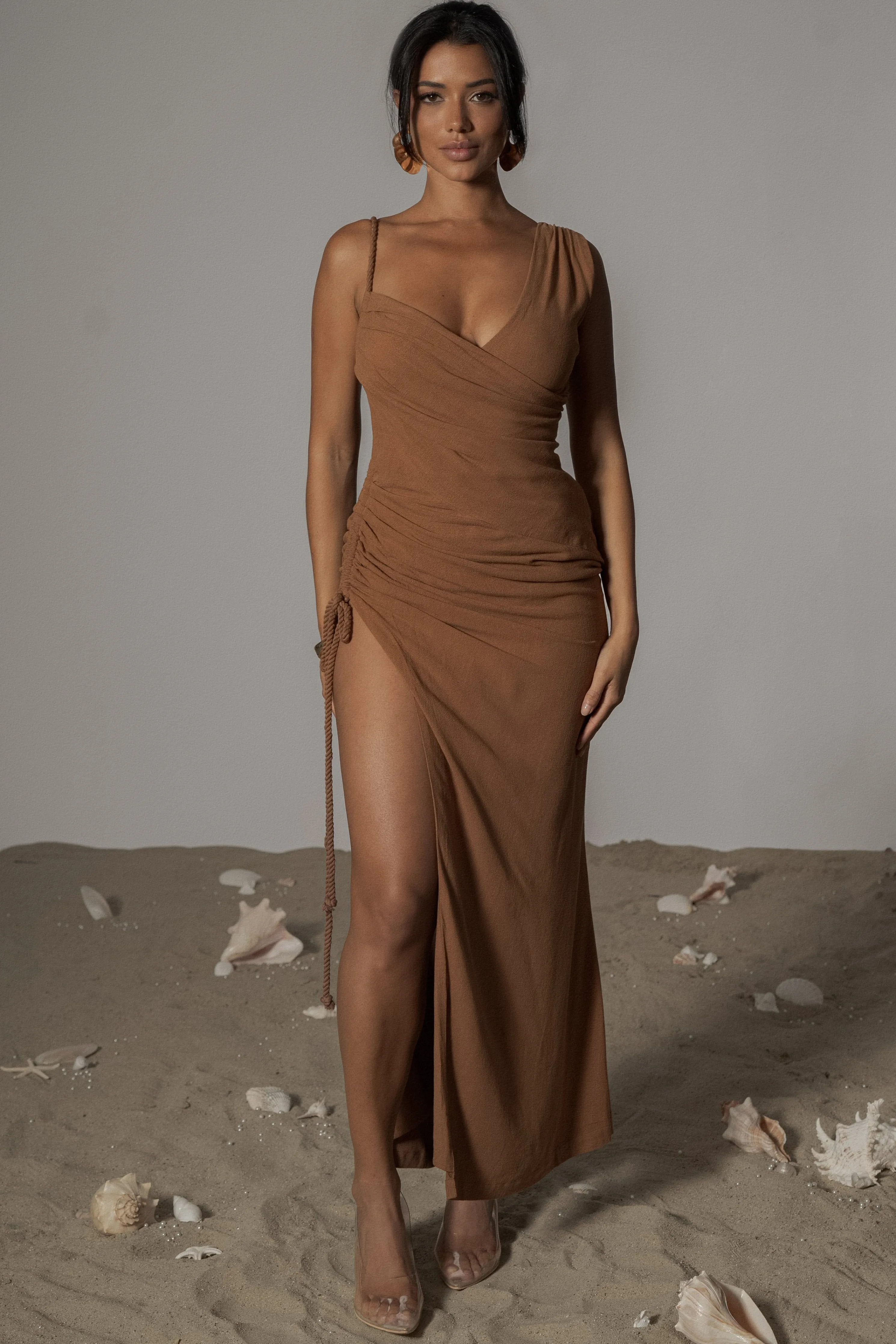 Pecan Dreaming Of Summer Linen Dress