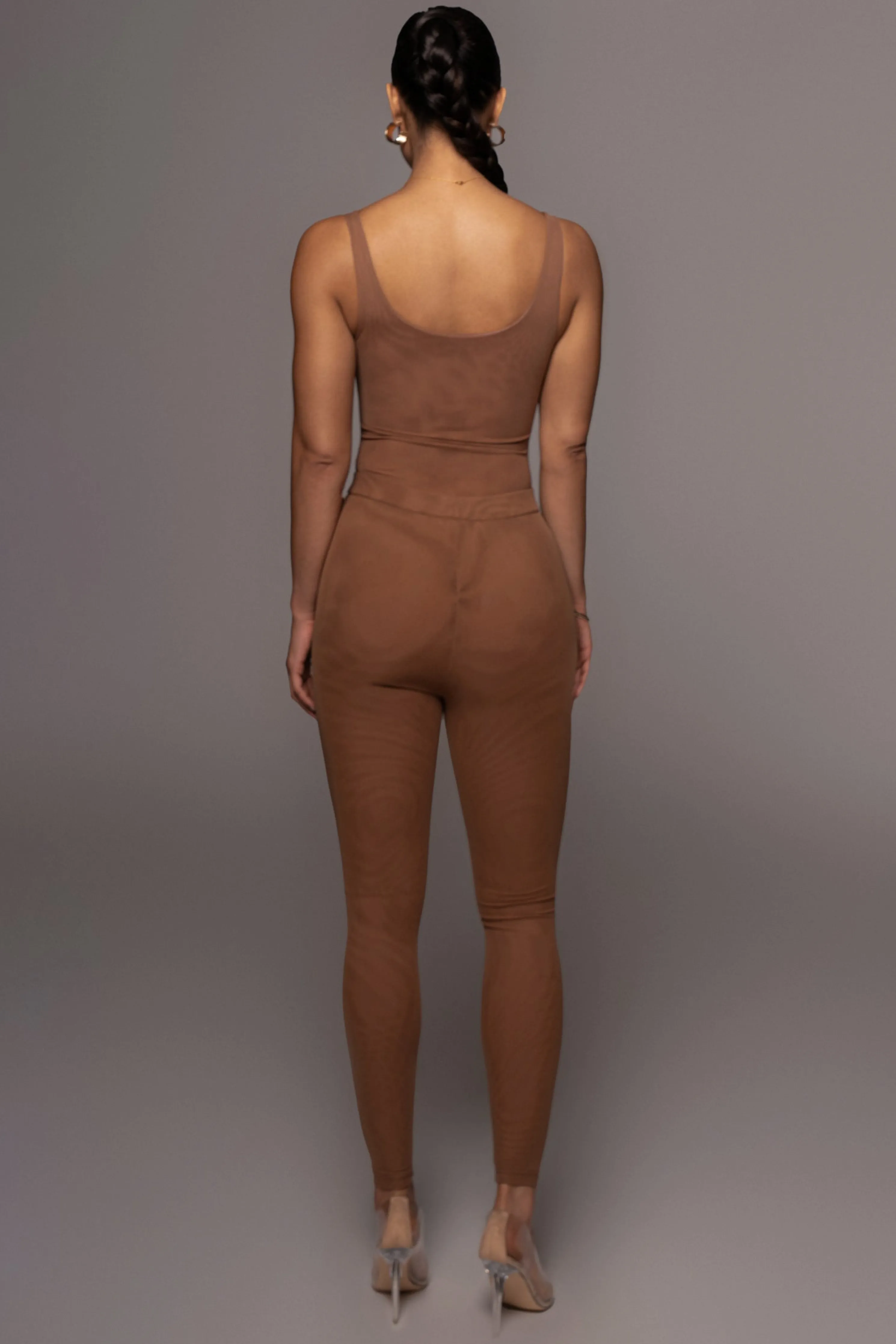 Pecan Mesh Essentials Tank Bodysuit Undergarment