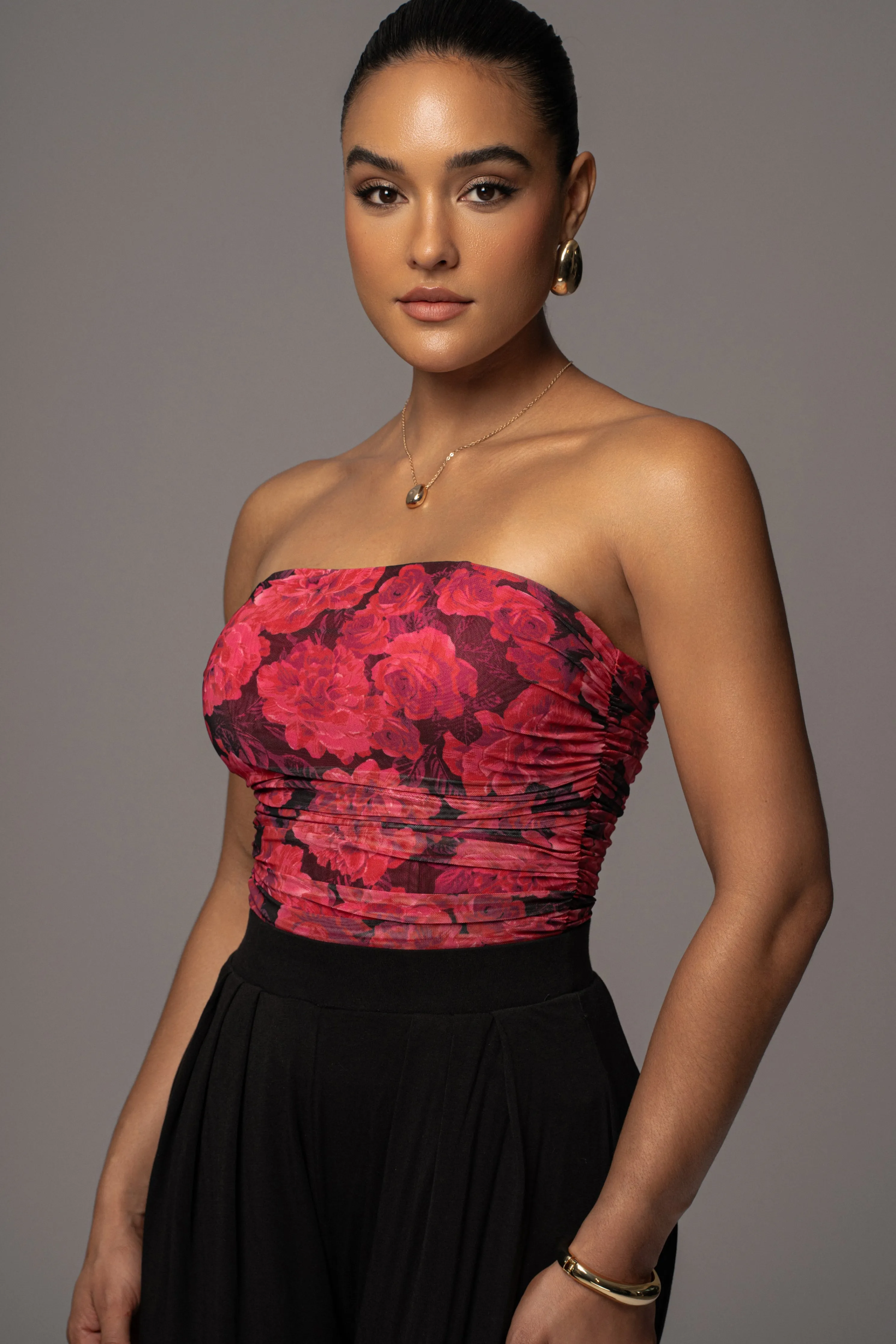 Pink Floral The Riviera Mesh Corset