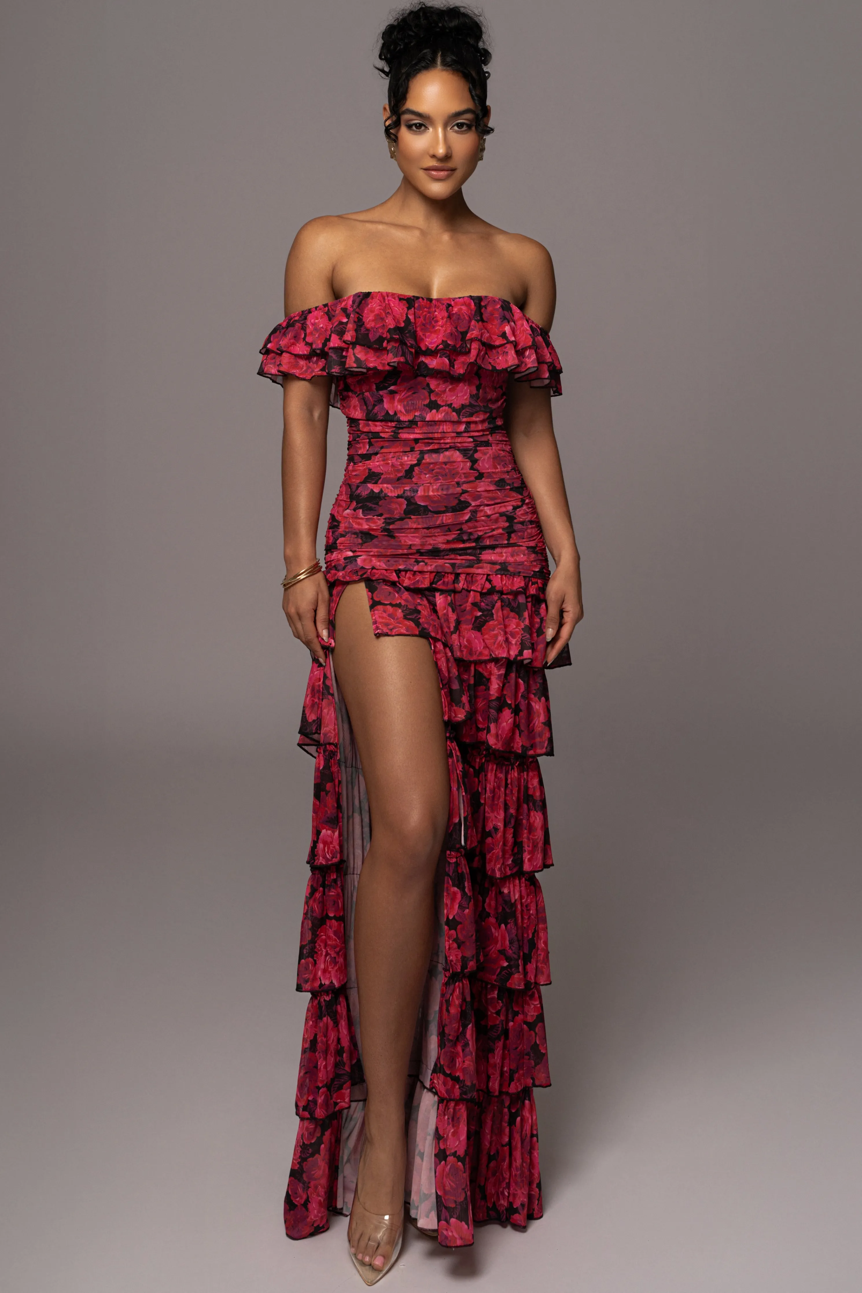 Pink  Power Mesh Passion Tier Dress