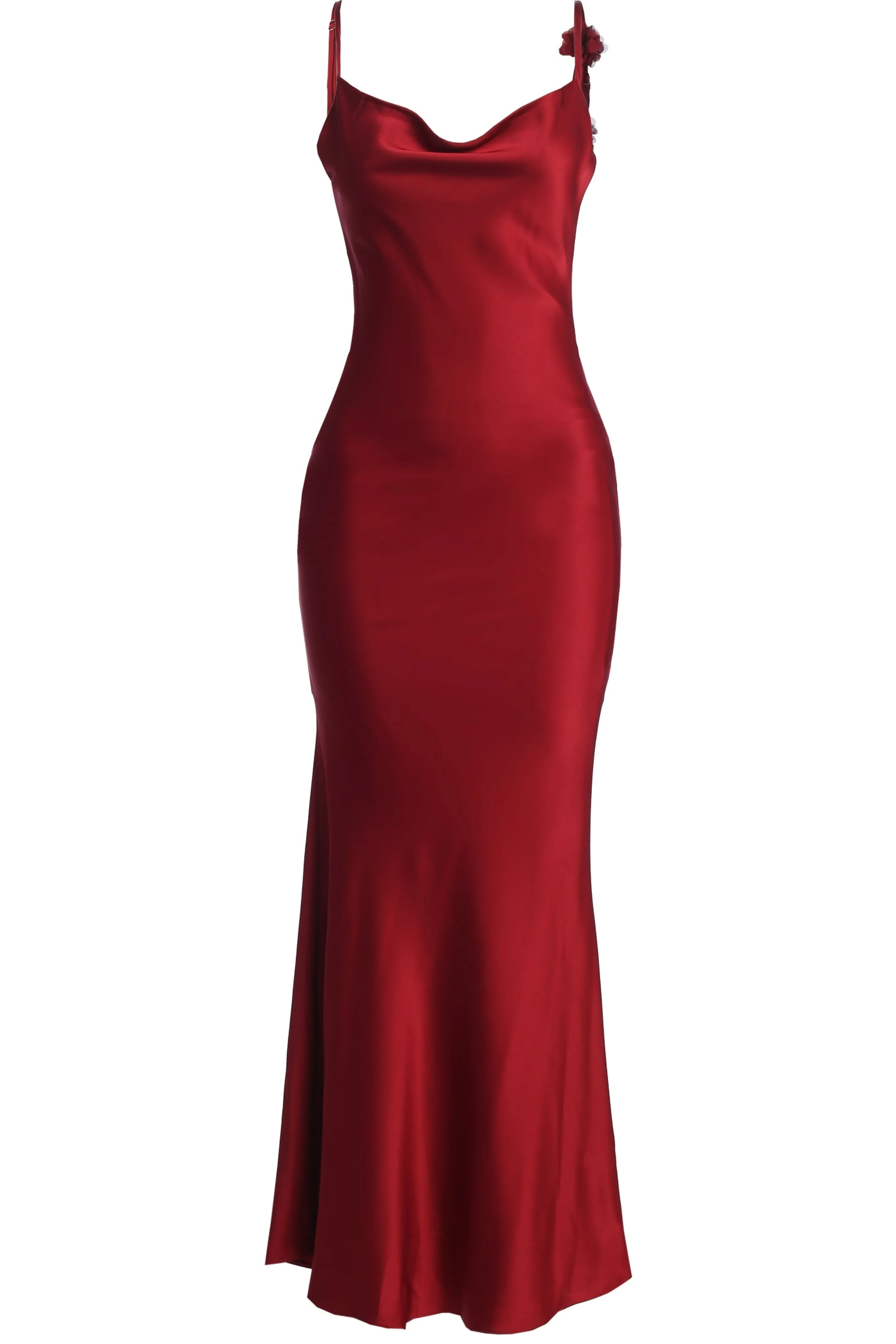 Red Down The Aisle Satin Gown