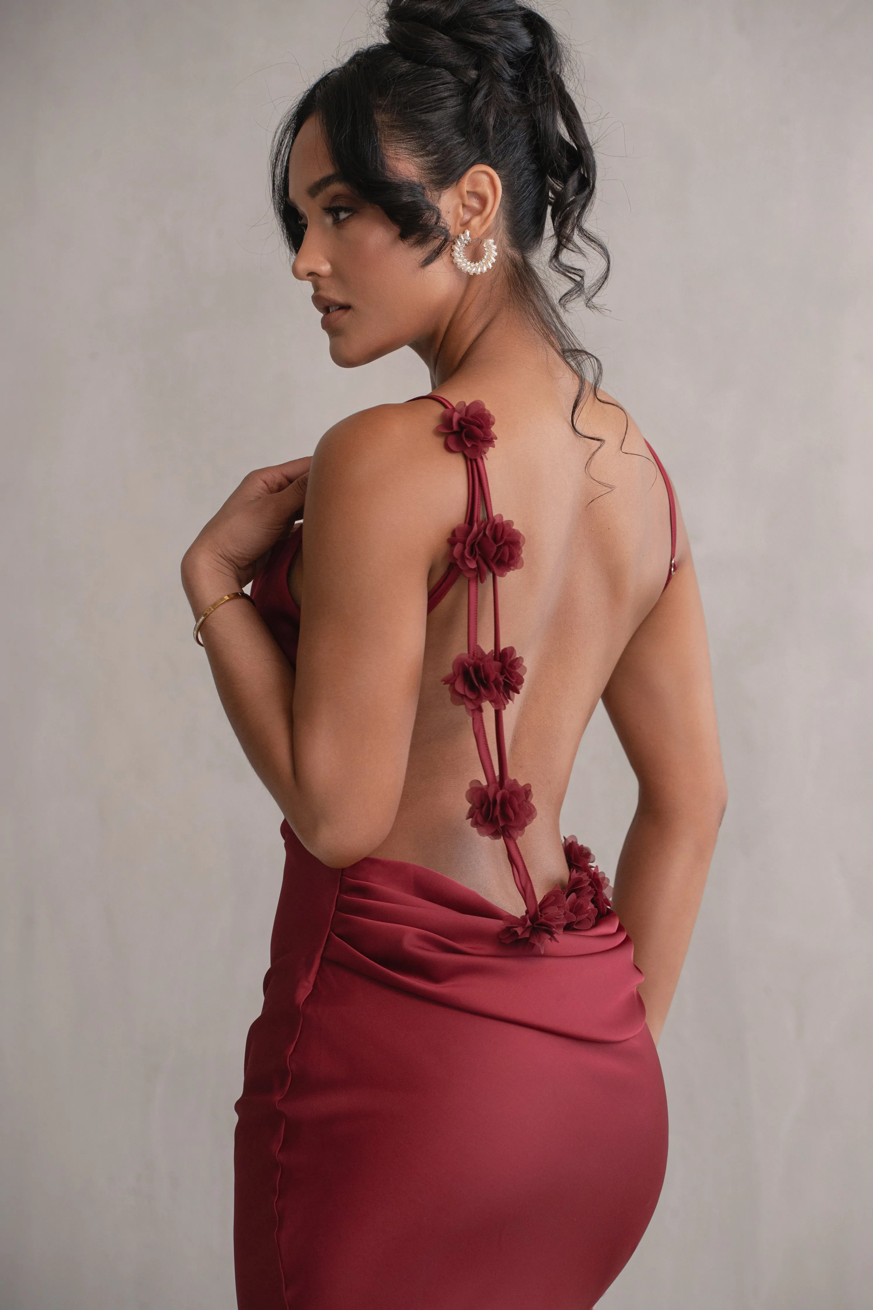 Red Down The Aisle Satin Gown