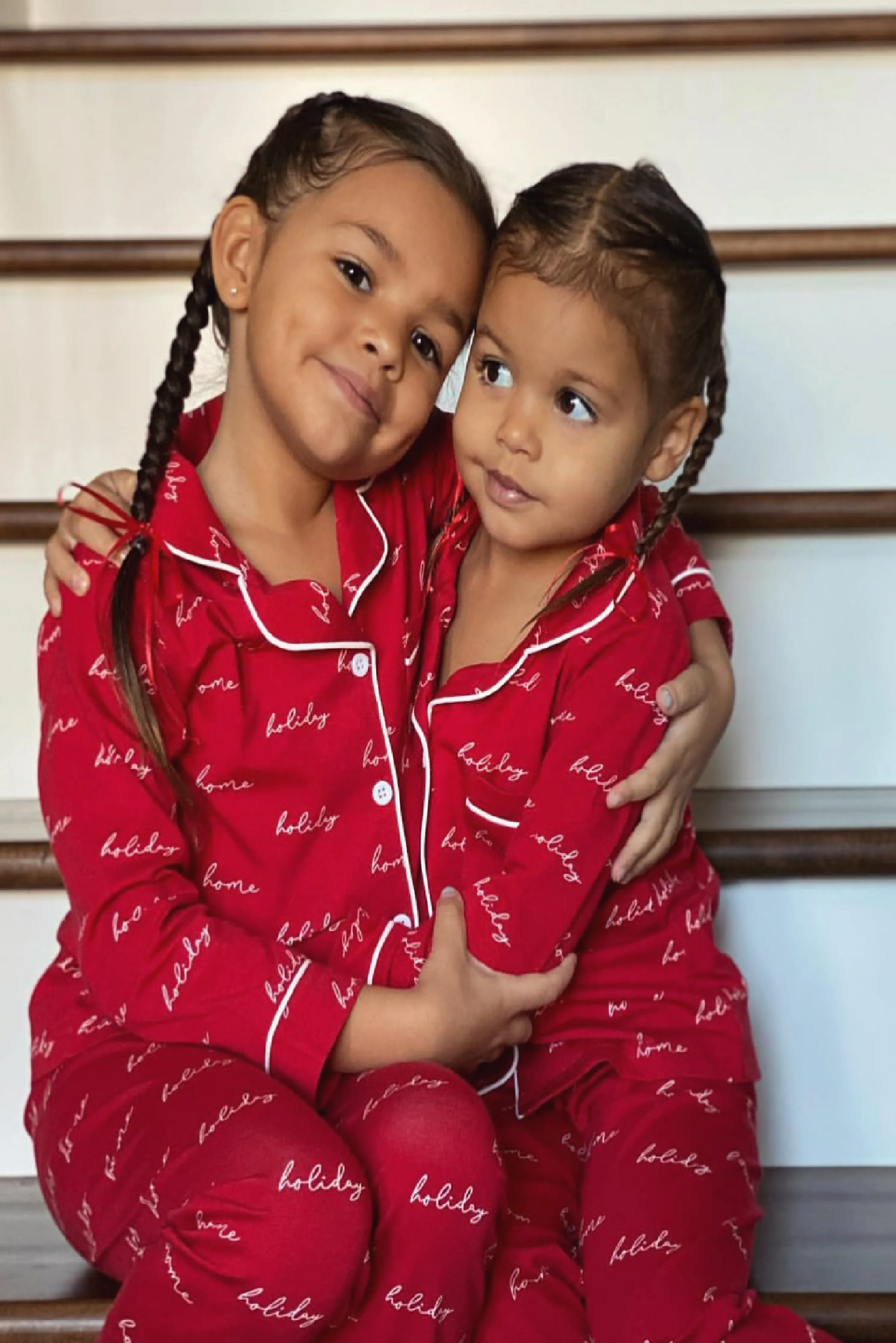 Red Home For The Holidays Kids Pajama Set