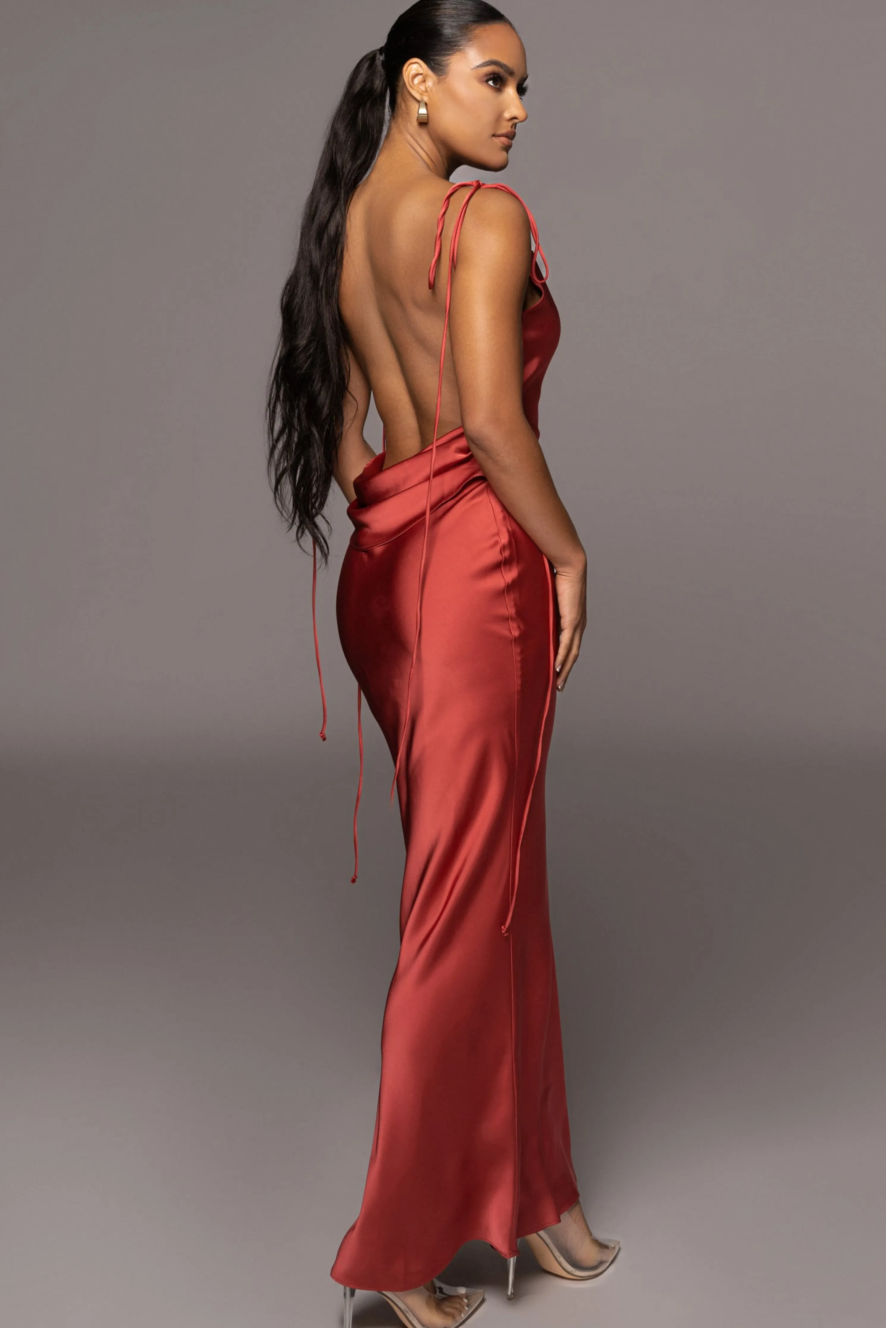 Red Irresistible Satin Maxi Dress