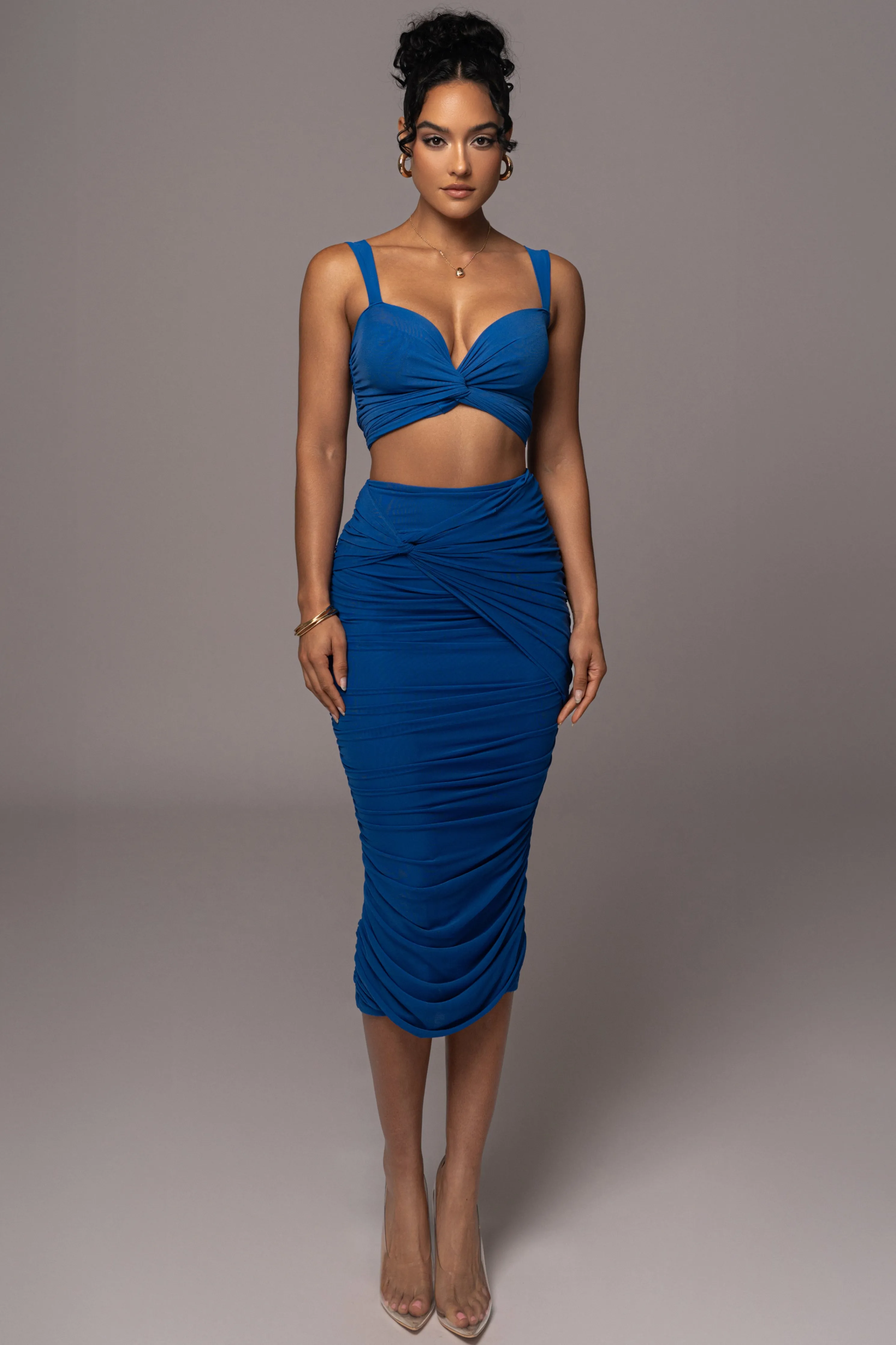 Royal Blue Extend Your Stay Skirt Set