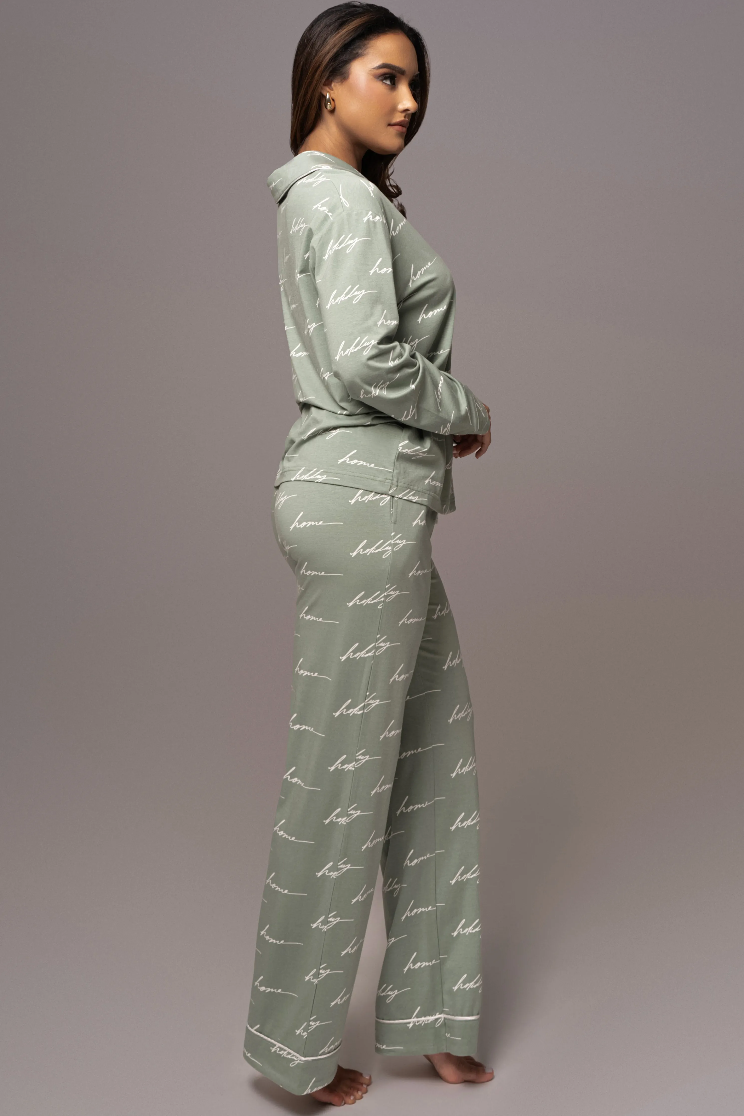 Sage Home For The Holidays Adult Pajama Set