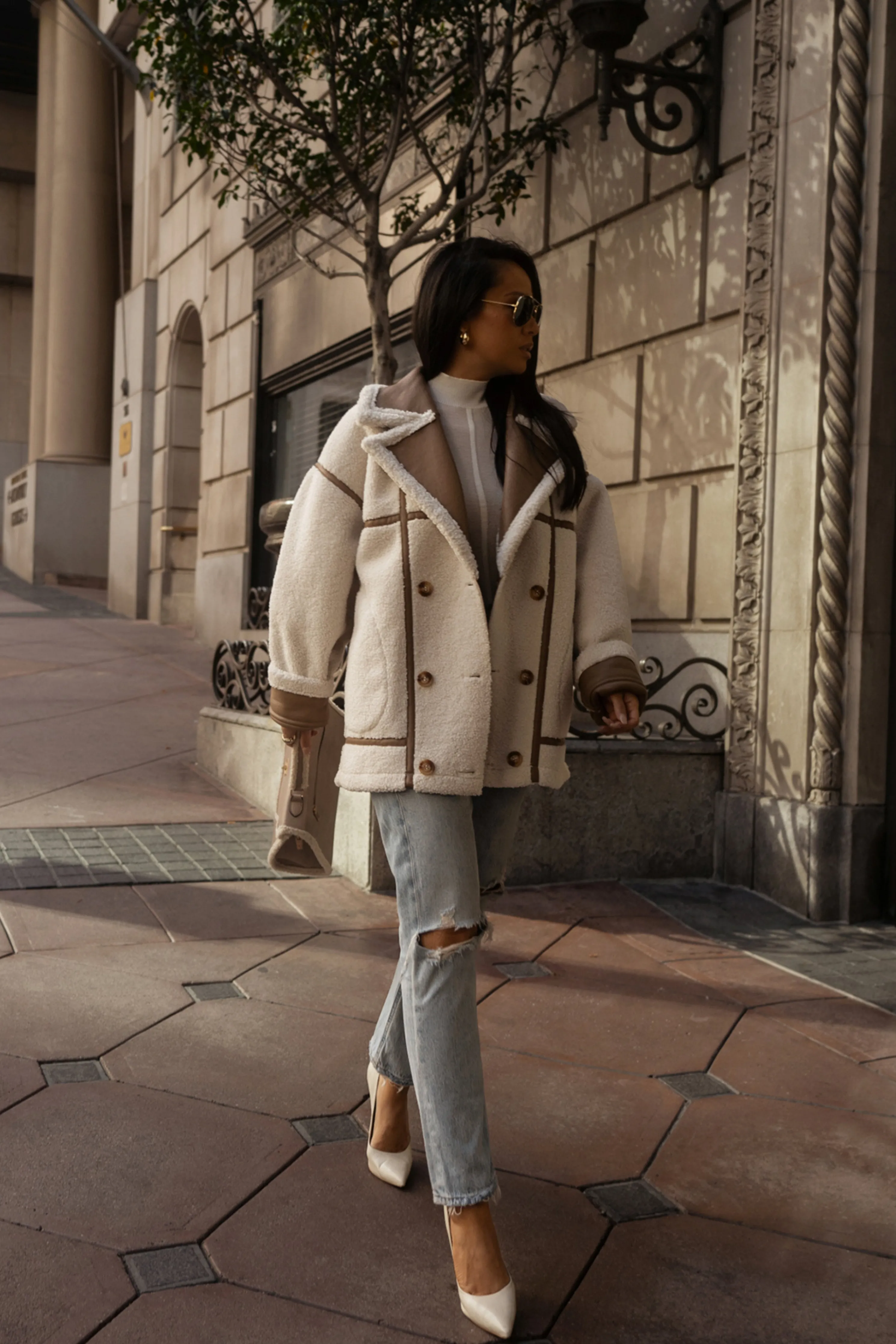 Tan Never Settle Reversible Teddy Jacket