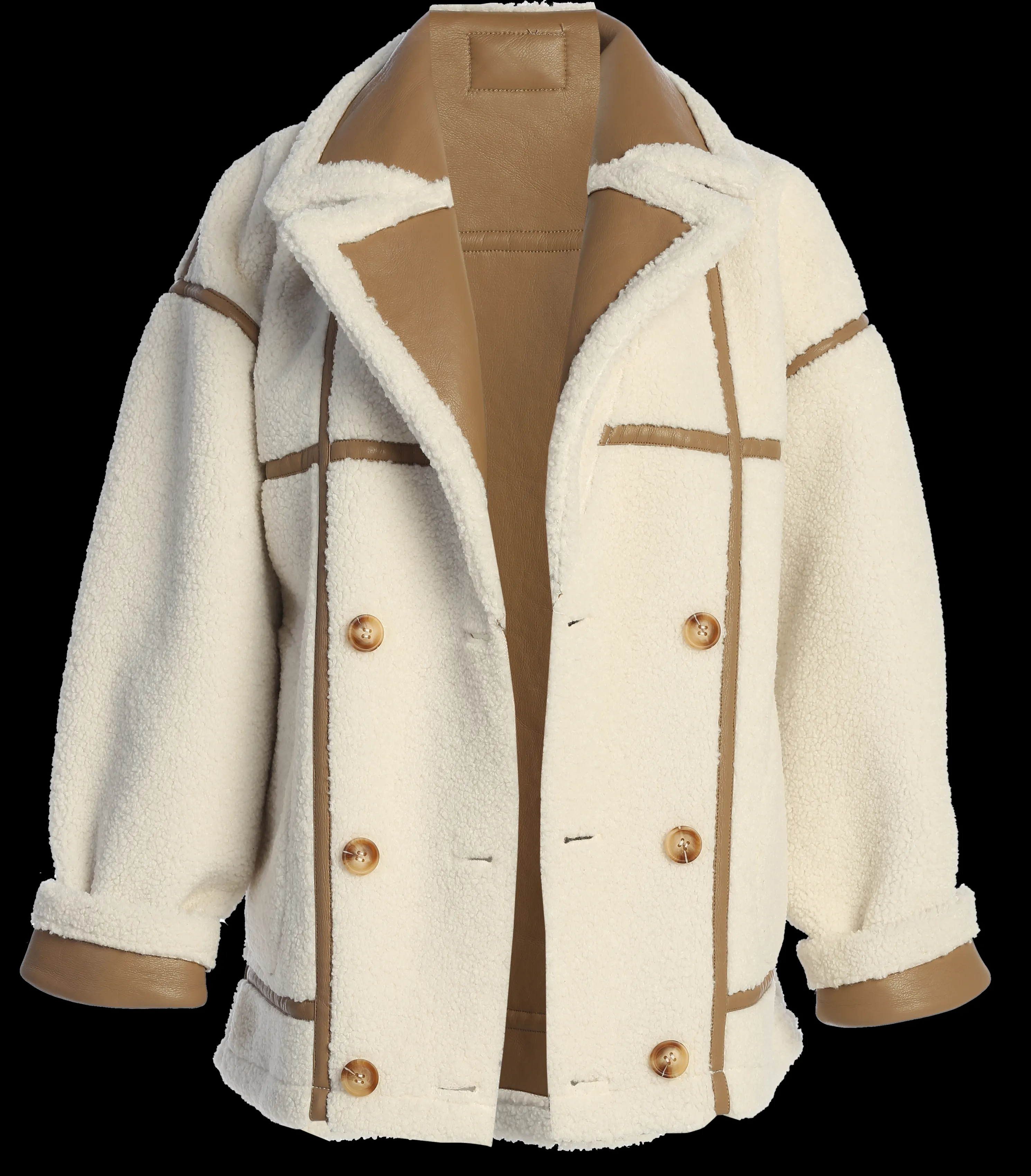 Tan Never Settle Reversible Teddy Jacket