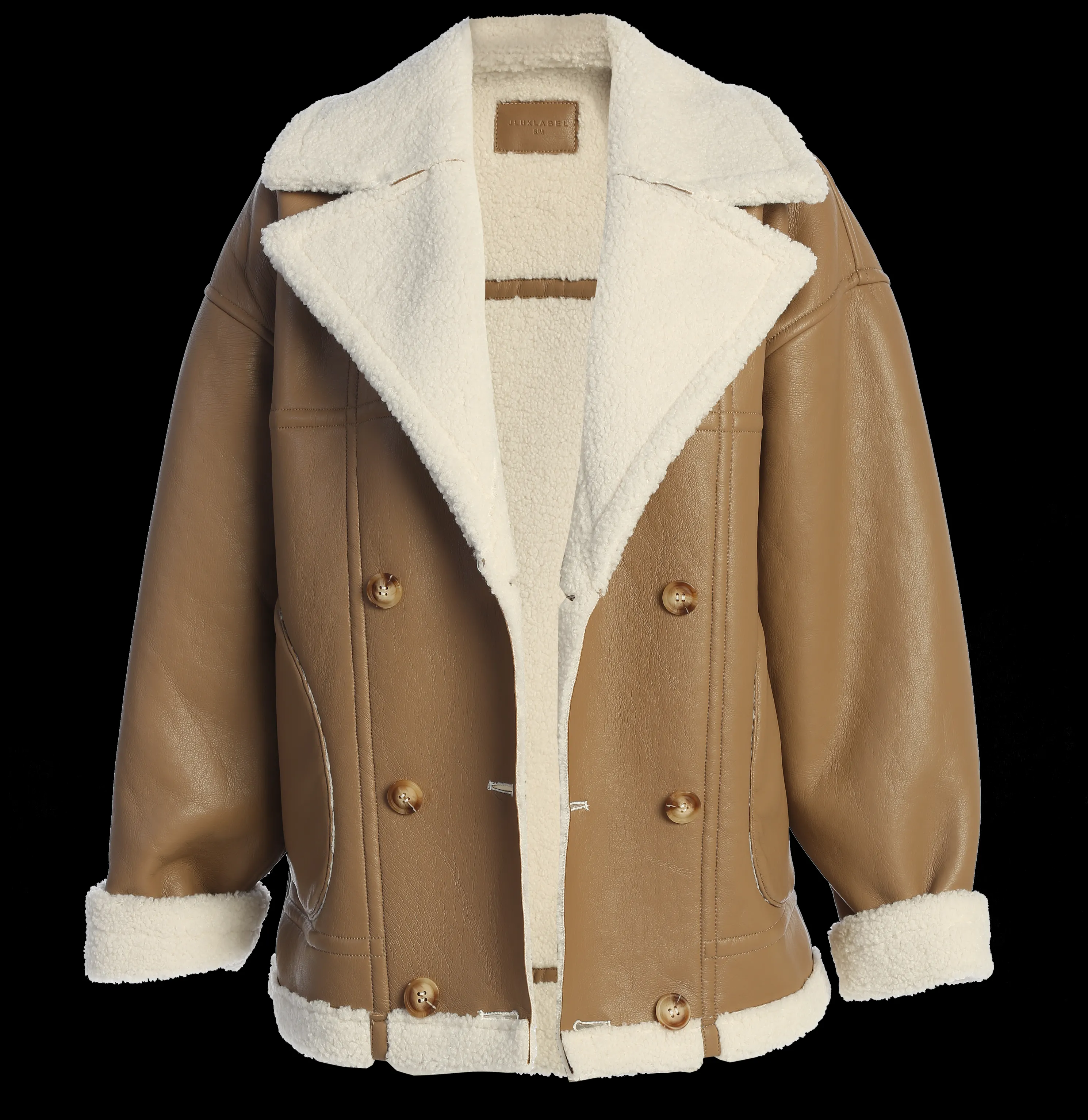 Tan Never Settle Reversible Teddy Jacket