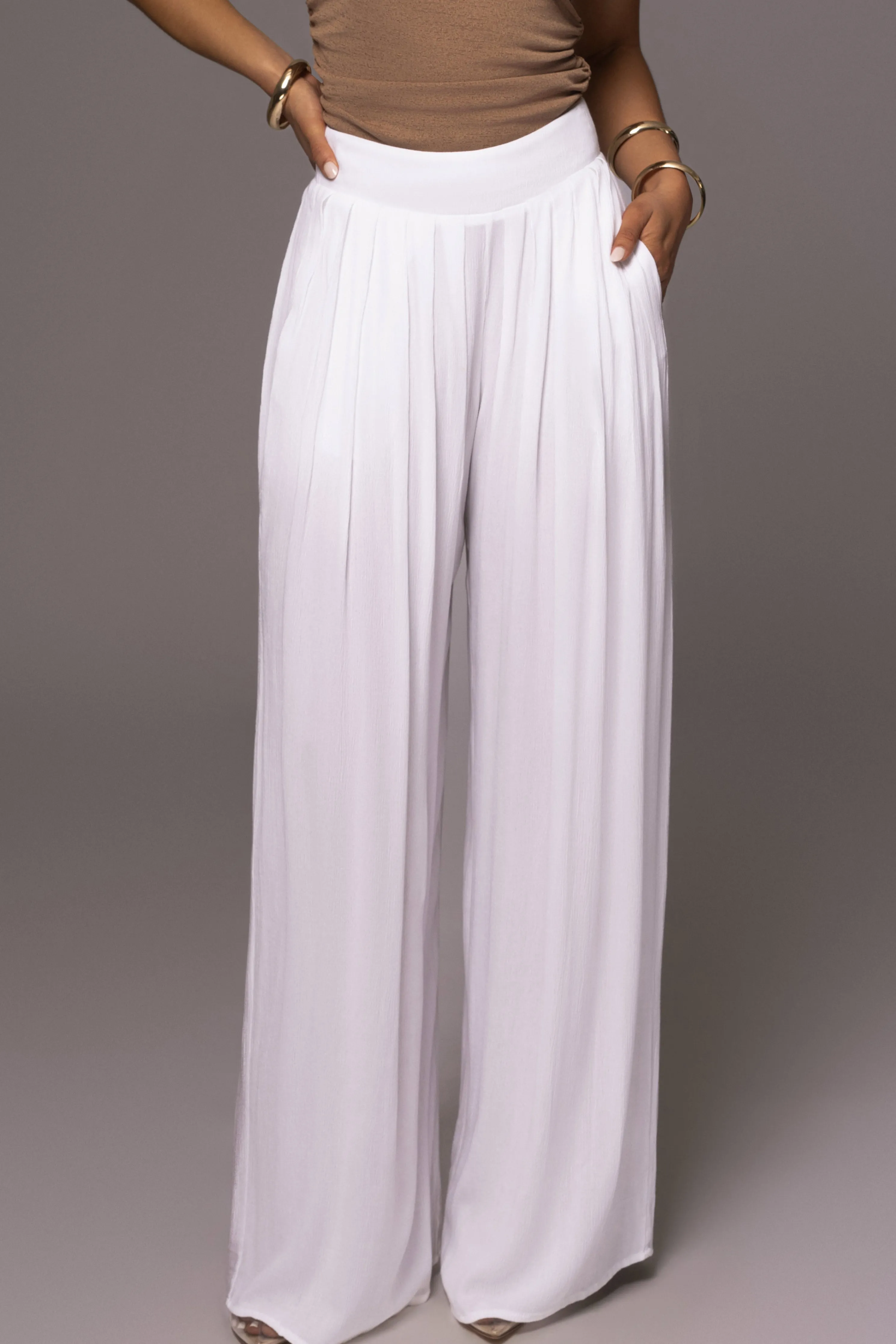 White After Sunset Pleated Pants