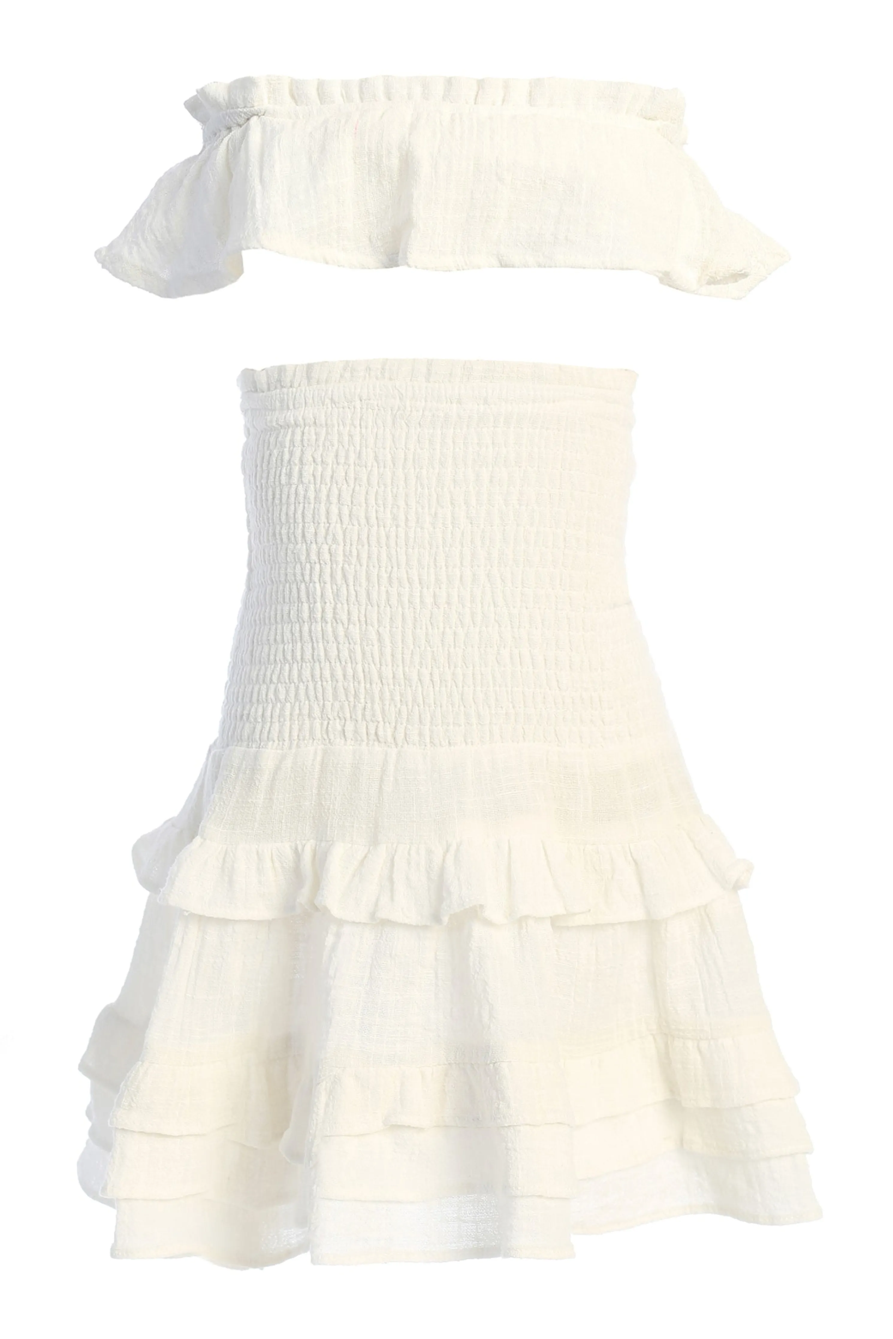 White Emily Ruffled Skirt Set