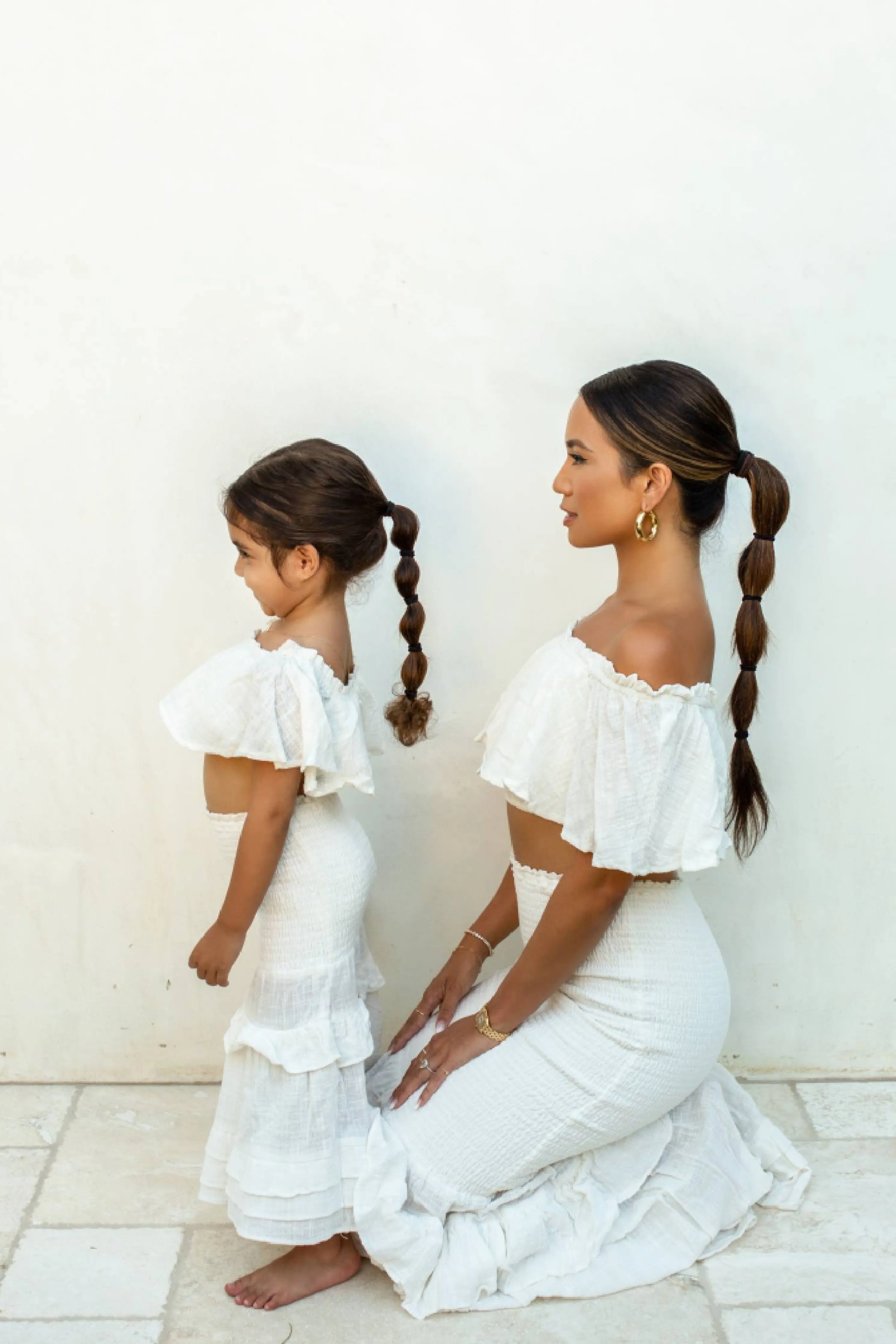 White Emily Ruffled Skirt Set