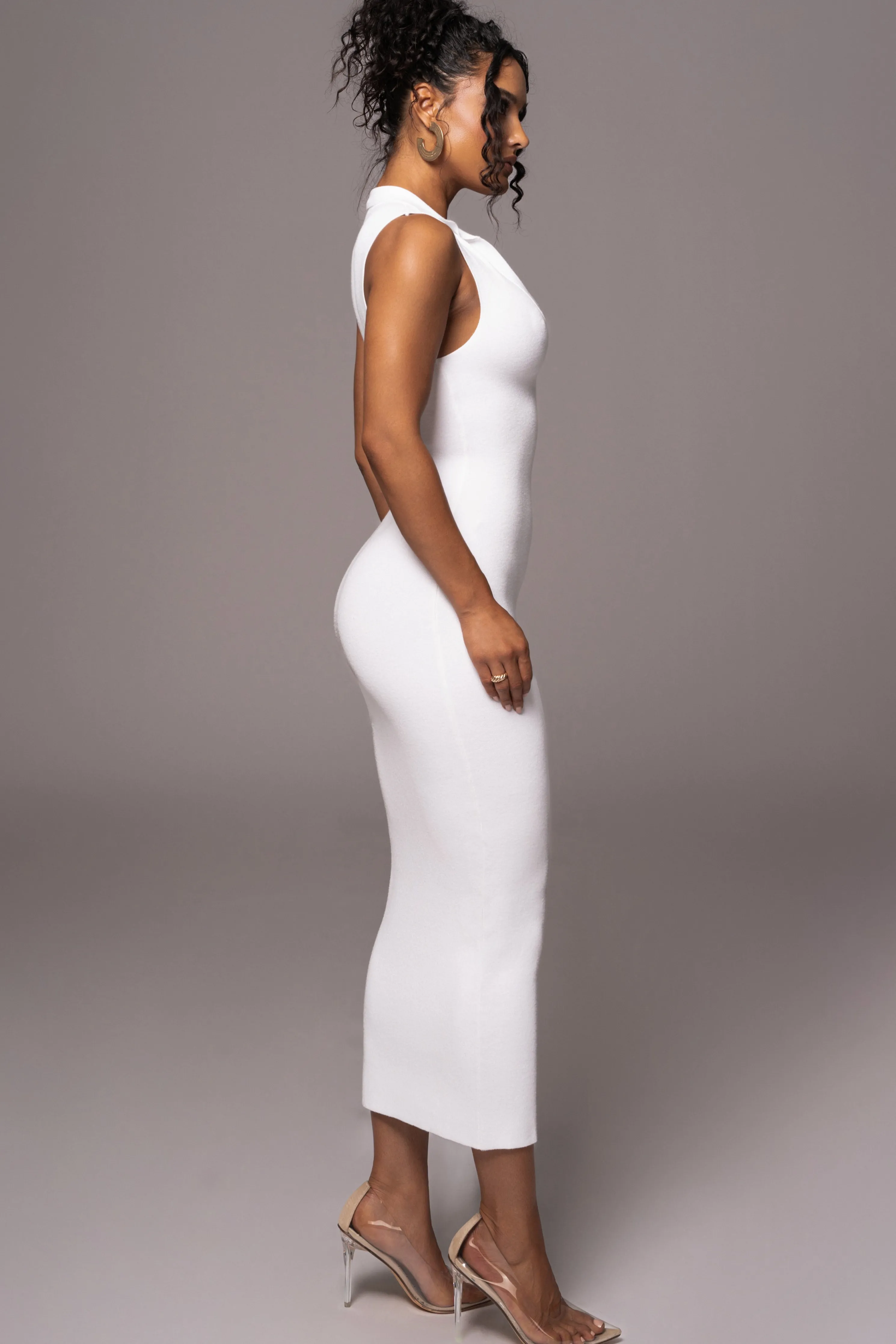 White Never Better Midi Dress